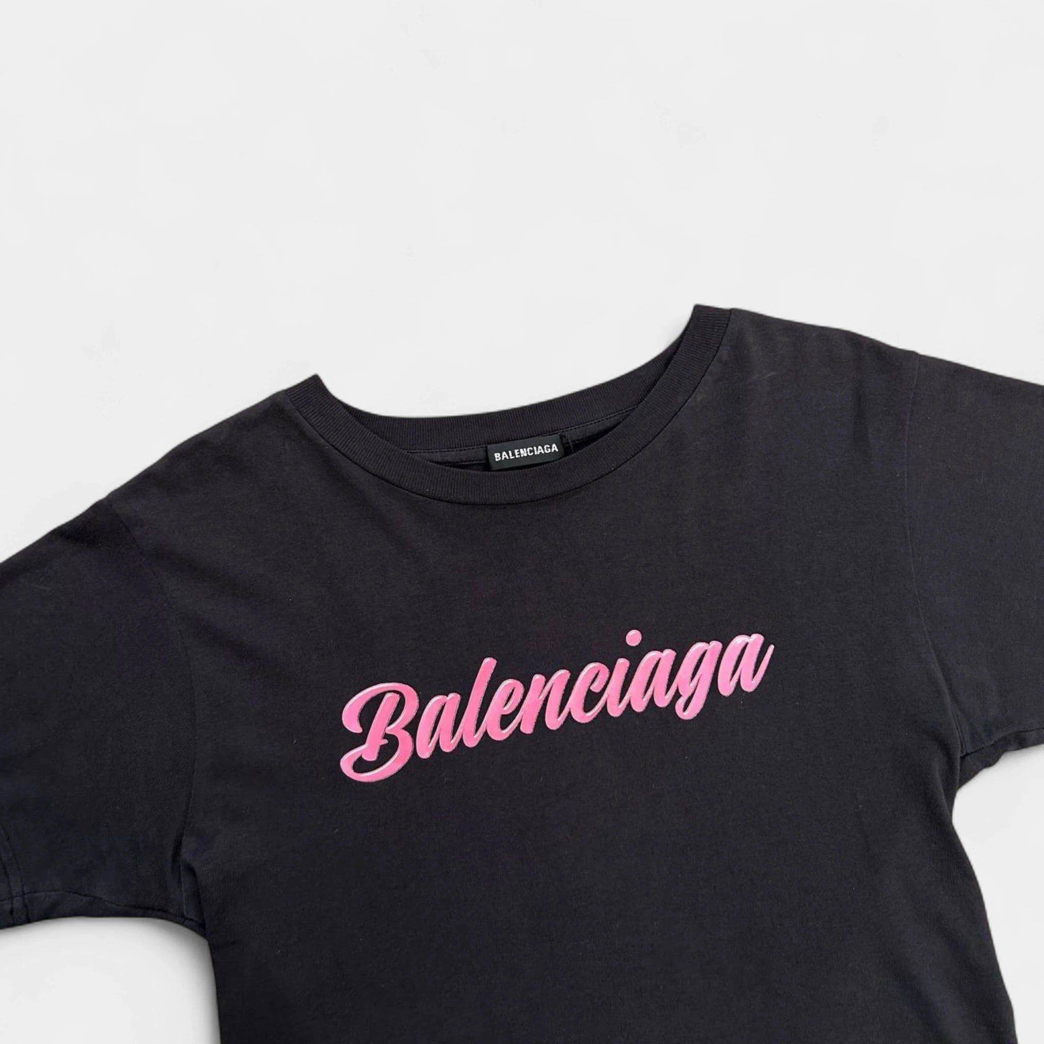 Balenciaga Balenciaga Baby Tee Pink Cursive Text T-shirt Size US XS / EU 42 / 0 - 2 Thumbnail