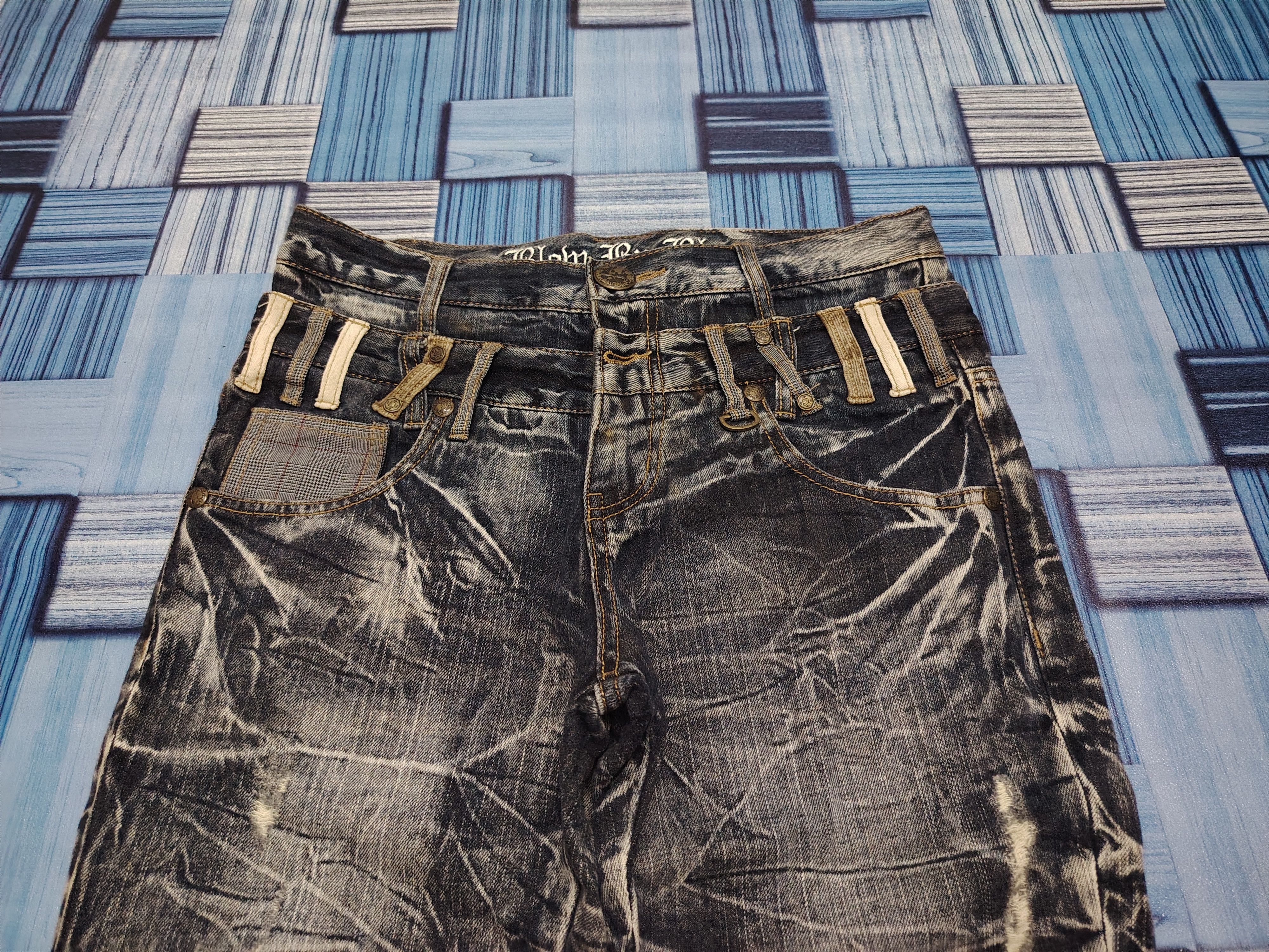 Who Decides War Japanese Blow By Blue Double Waist Flared Jeans Size US 31 - 4 Thumbnail