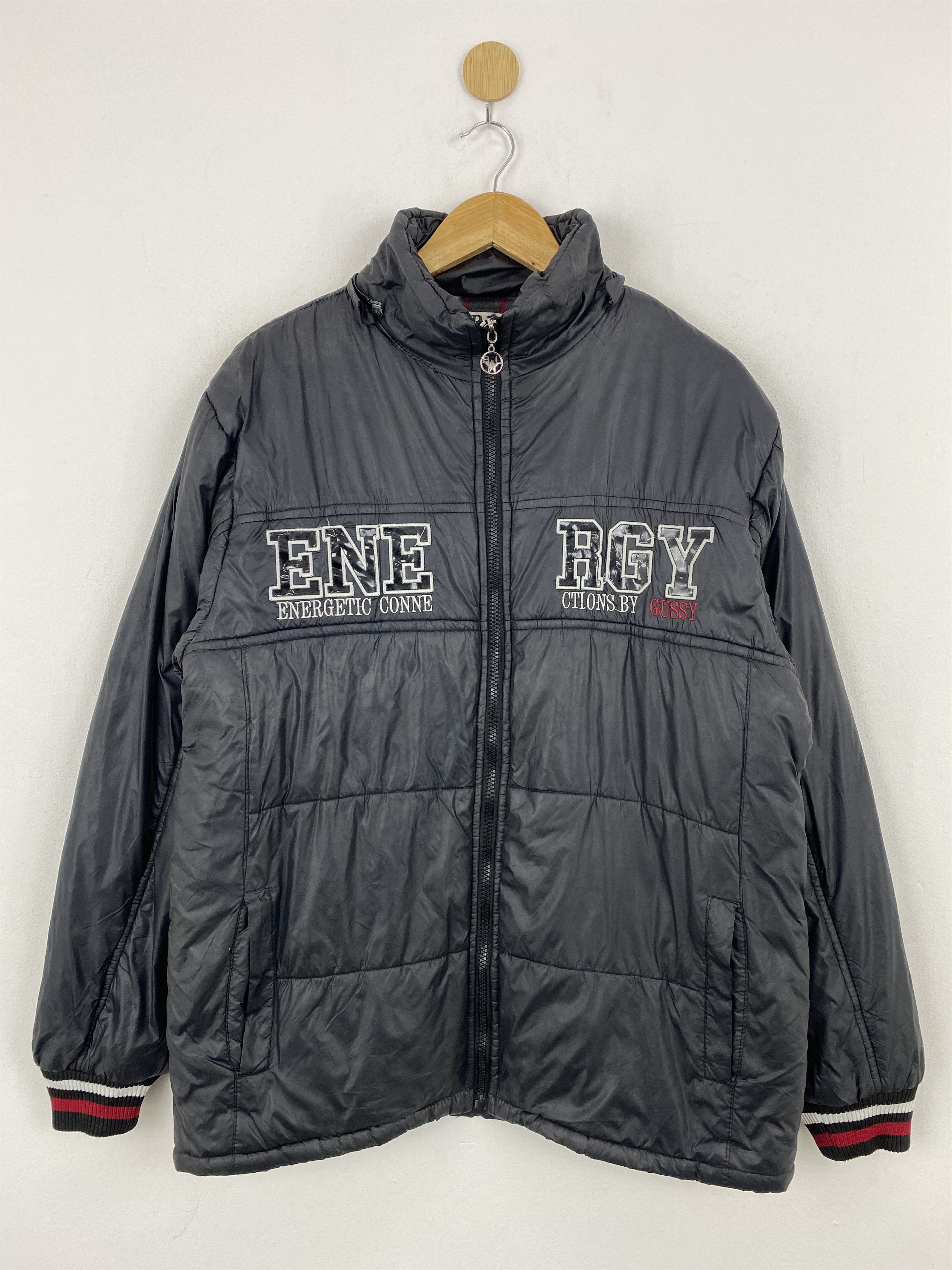 Japanese Brand Vintage Japanese Brand Spell Out Bomber Black Jacket JA0050 Size US S / EU 44-46 / 1 - 2 Thumbnail