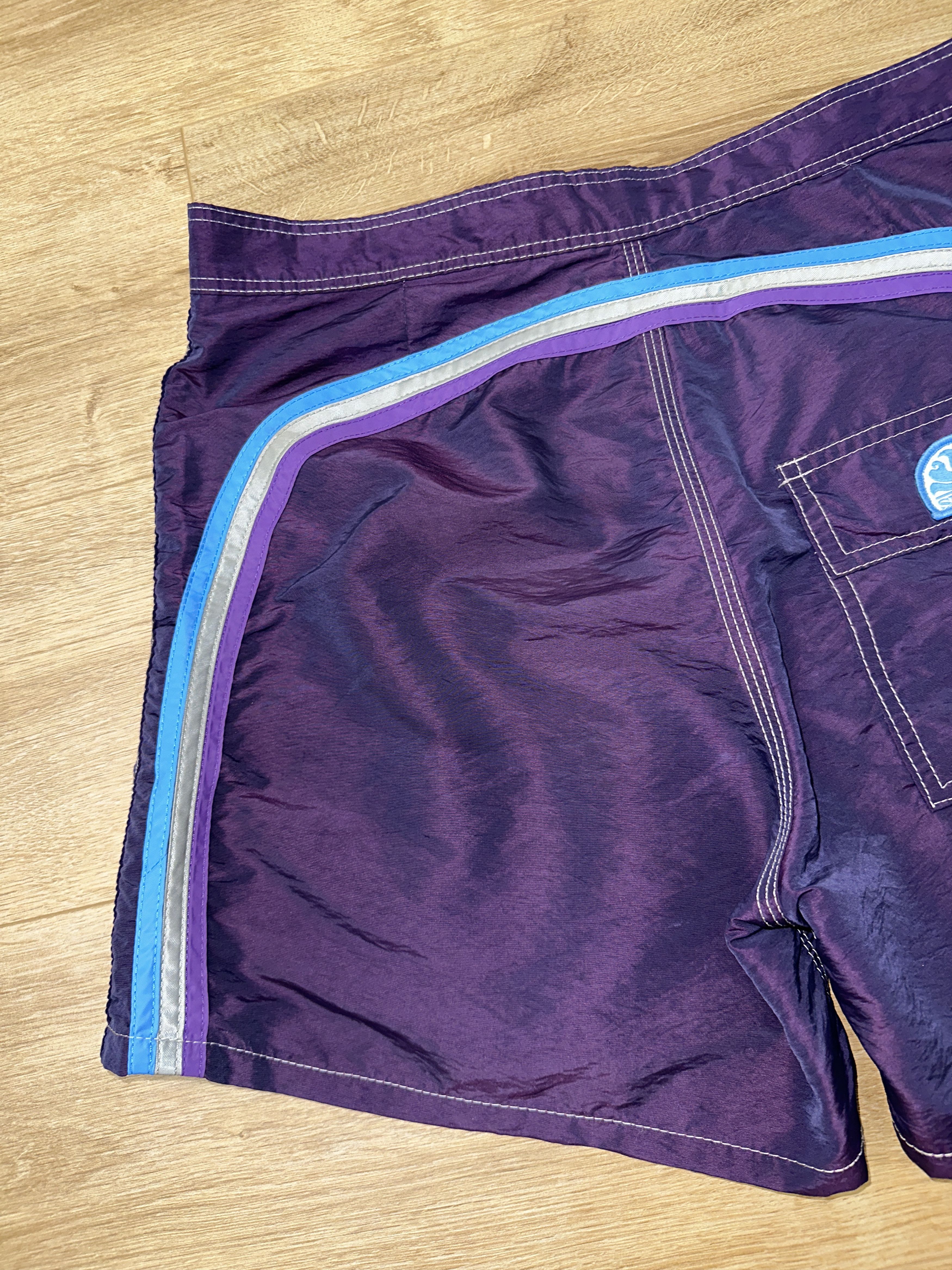 Sundek Sundek Vintage Swim Shorts Rainbow Stripes Purple Size 36 Size US 36 / EU 52 - 4 Thumbnail