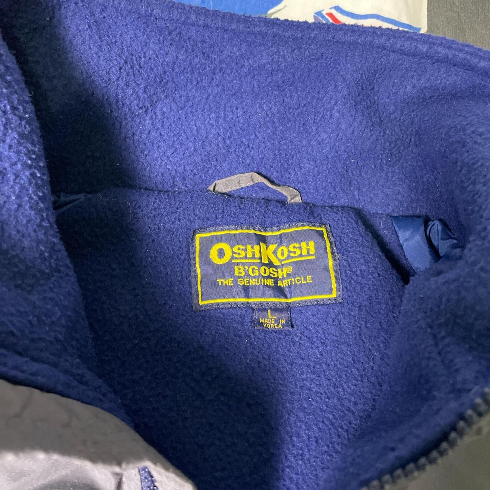 Oshkosh × Vintage Vintage 90s OshKosh BGosh Full Zip Bomber Blue Jacket Rare Size US L / EU 52-54 / 3 - 4 Thumbnail
