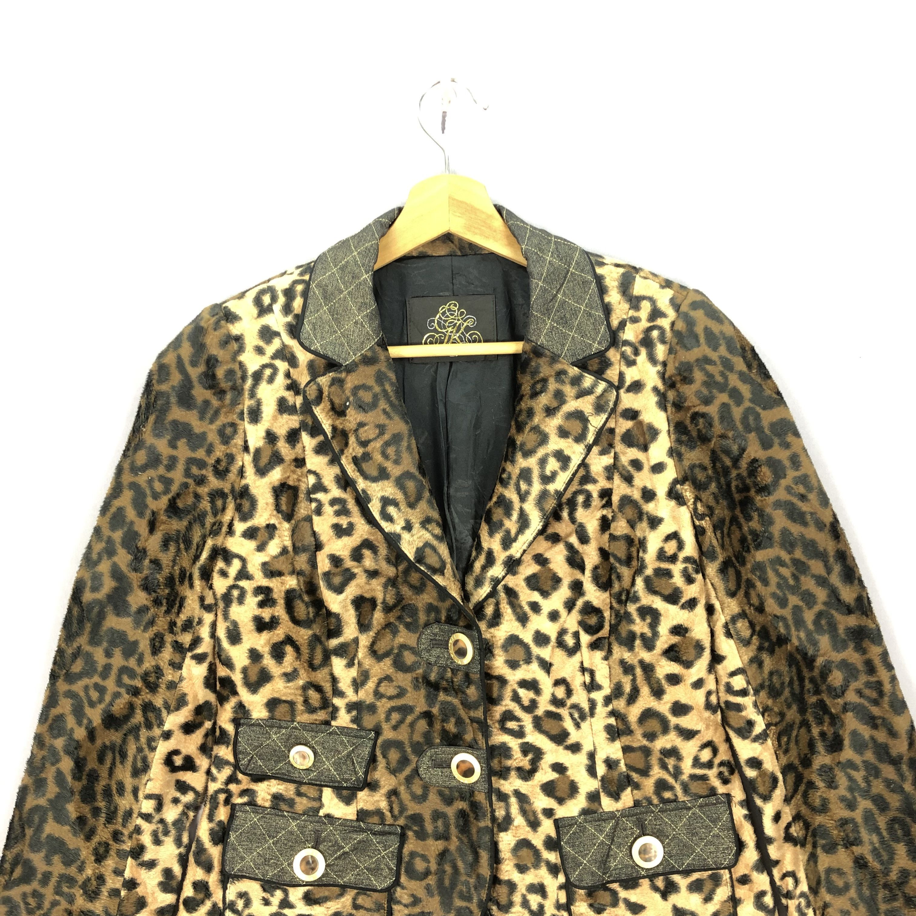Japanese Brand × Vintage Vintage Leopard Jacket Italiya Moda Goji Coat Jacket Size XS / US 0-2 / IT 36-38 - 2 Thumbnail