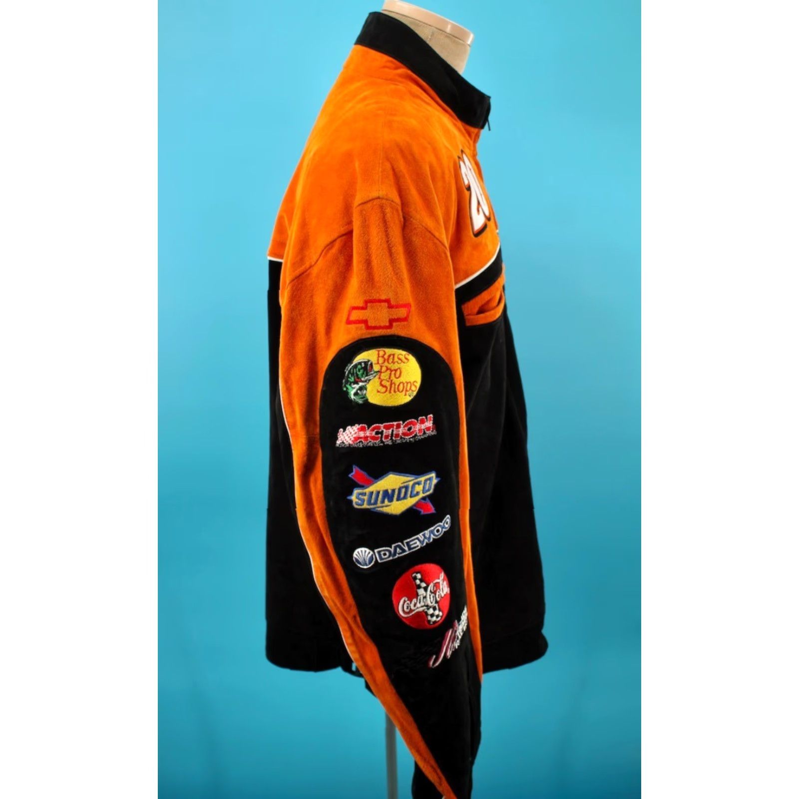 Chase Authentics NASCAR Jacket Mens VTG Suede Leather Tony Stewart Chase Authentics XL Orange Racing Jacket Size US XL / EU 56 / 4 - 2 Thumbnail