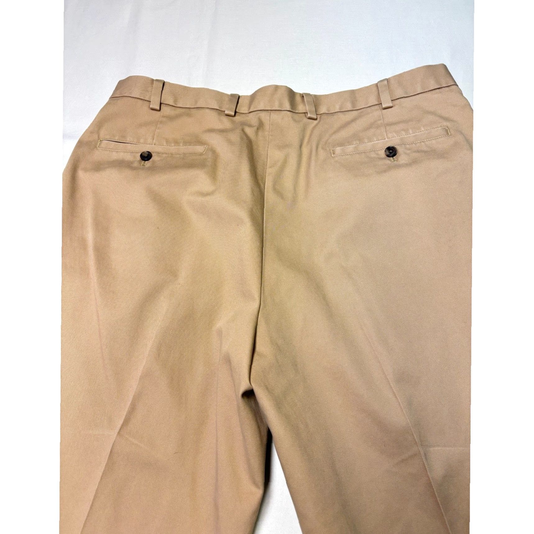 Brooks Brothers Brooks Brothers Advantage Chino Elliot Pants Men 38x30 Khaki Tan Pleated Cuffed Wide-Leg Button Zip Front Casual Workwear Business Modern Mens Size US 38 / EU 54 - 7 Thumbnail