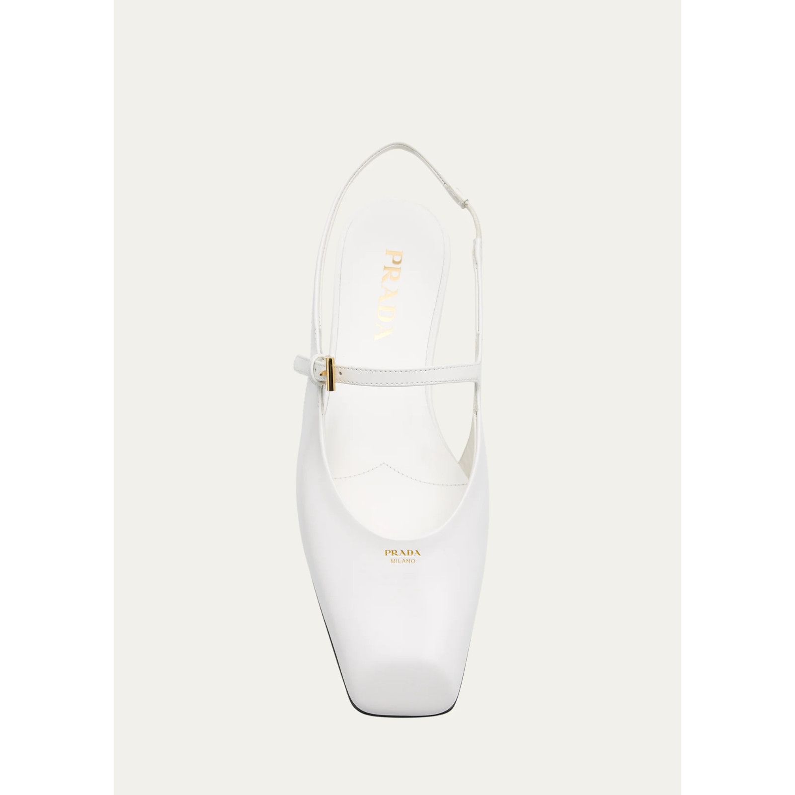 Prada Prada White Leather Square Toe Mary Jane Ballet Flat 36 Size US 6 / IT 36 - 9 Thumbnail