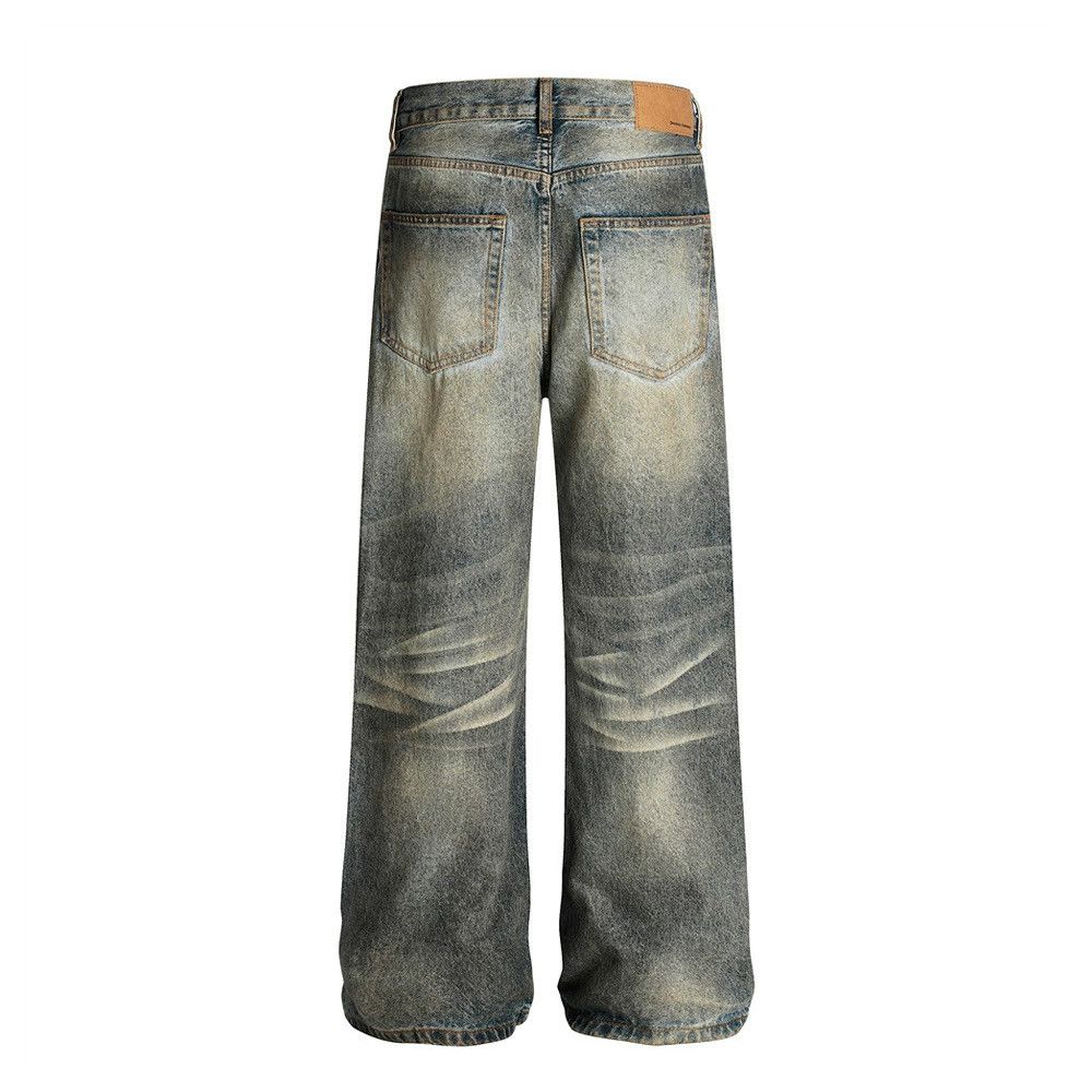 Japanese Brand Men's punk distressed washed loose heavy ripped dirty jeans Size US 32 / EU 48 - 2 Thumbnail