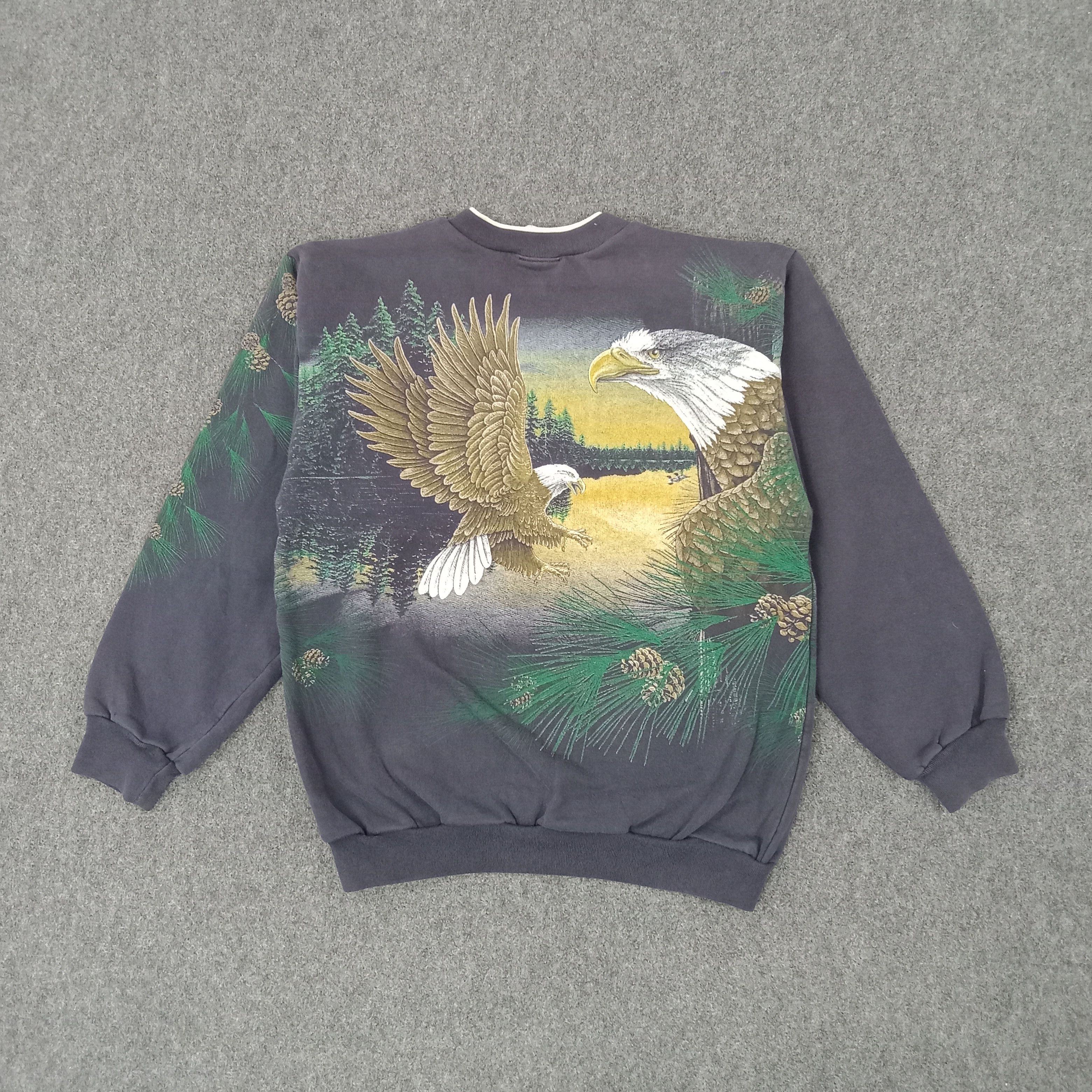 Vintage ABC The Eagle Art Design Full Print Sweatshirt C216N15 Size US M / EU 48-50 / 2 - 6 Thumbnail