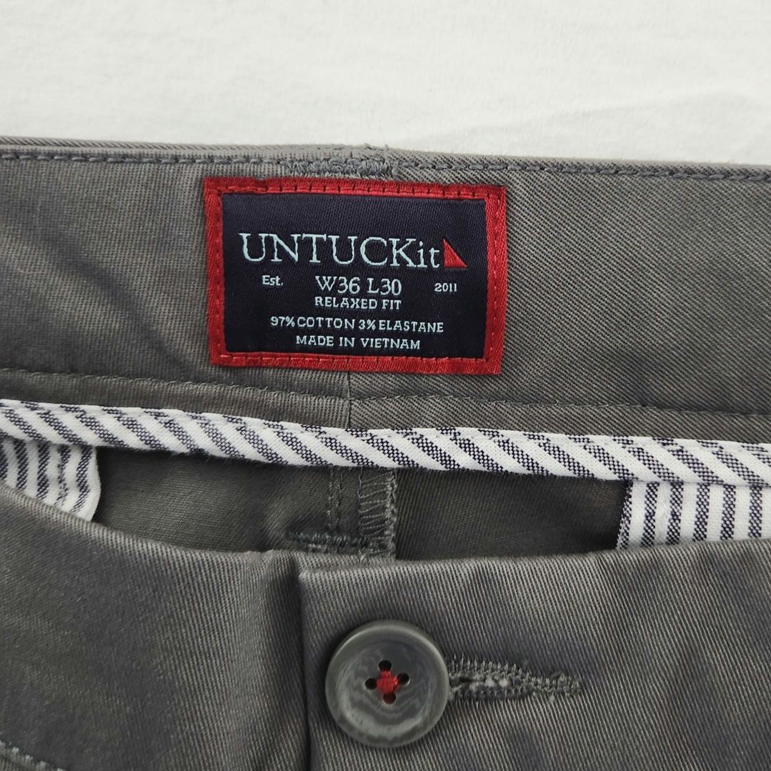 UNTUCKit Untuckit Relaxed Fit Gray Pants W36 L30 Size US 36 / EU 52 - 7 Thumbnail