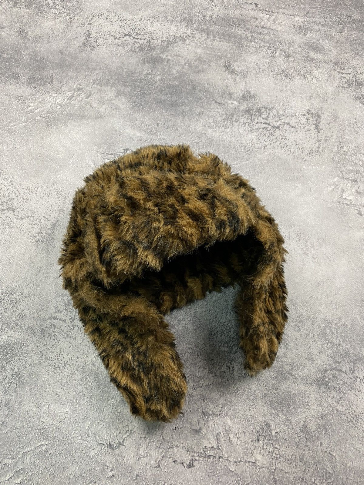 If Six Was Nine Vintage Y2K Fuzzy Ushanka Leopard Beanie Hat Mohair Faux Fur Size ONE SIZE - 6 Thumbnail