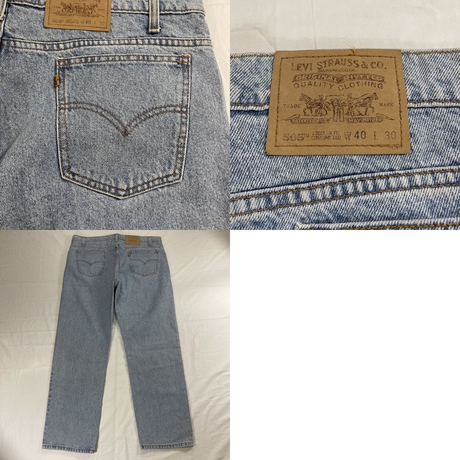 Levi's VINTAGE Levi's 505 Jeans Denim Blue 40x30 Regular Straight 90s Retro Classic Mens Size US 40 / EU 56 - 9 Thumbnail