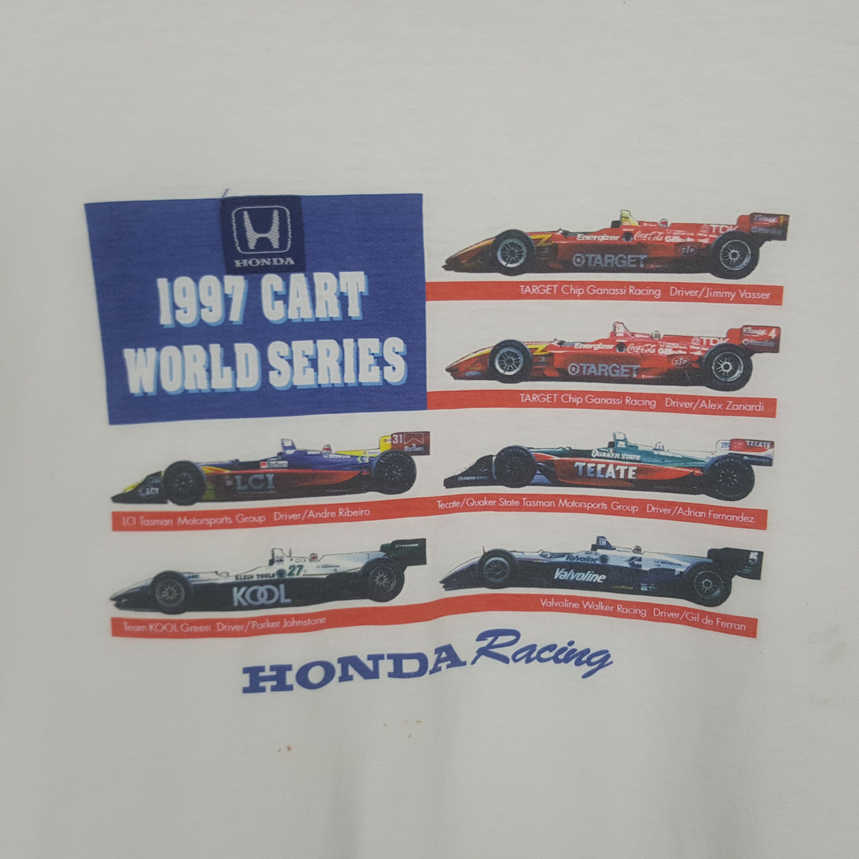 Honda Vintage Honda Racing 1997 Cart World Series Tshirt Size US L / EU 52-54 / 3 - 3 Thumbnail