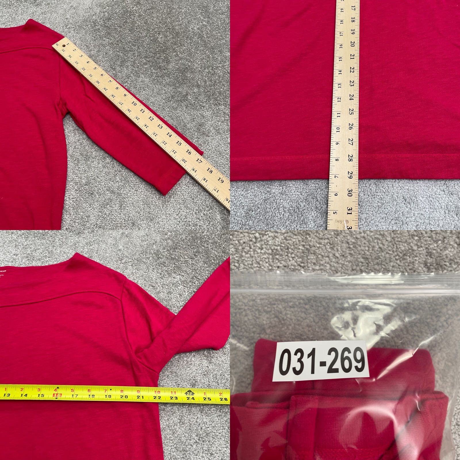 Lands' End Lands' End T-Shirt Mens Medium Mock Neck 3/4 Sleeve Cotton Casual Pink Top Size M / US 6-8 / IT 42-44 - 8 Thumbnail