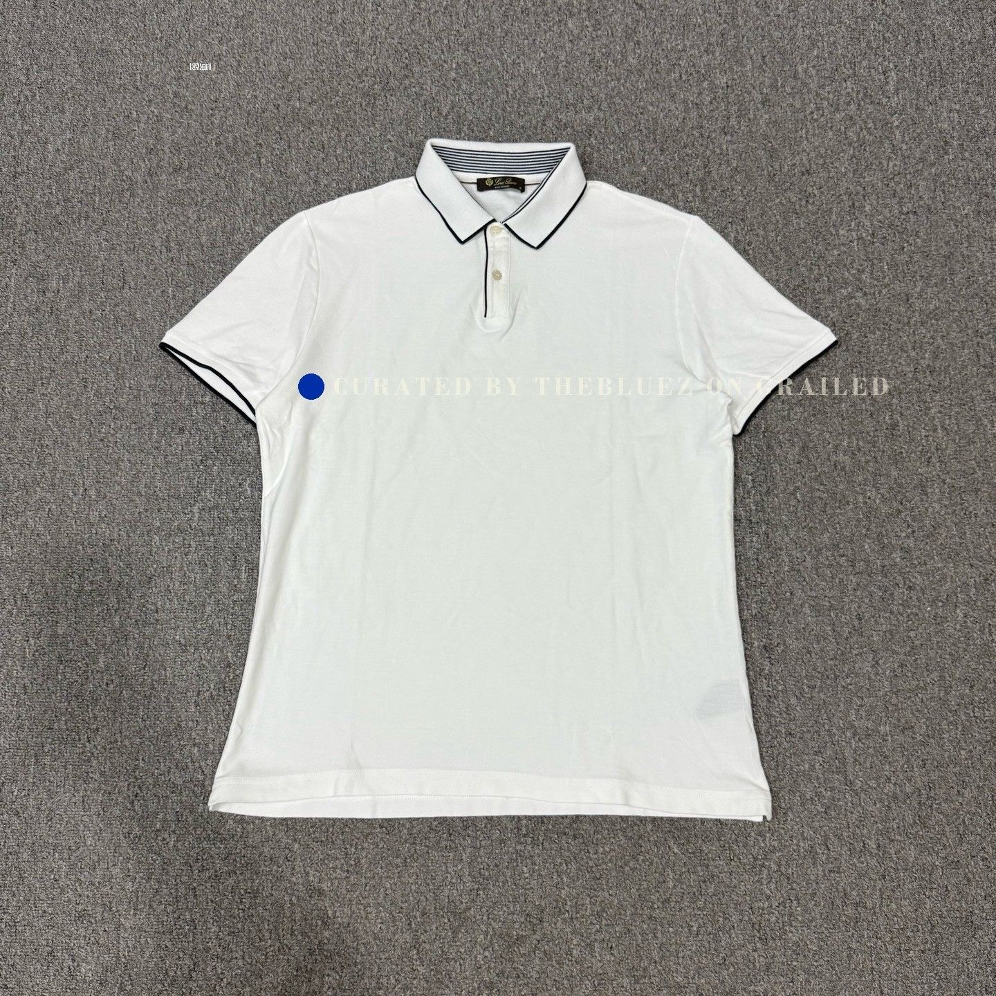 Loro Piana Loro Piana Men's White Blue Stripe Polo Size US M / EU 48-50 / 2 - 1 Thumbnail