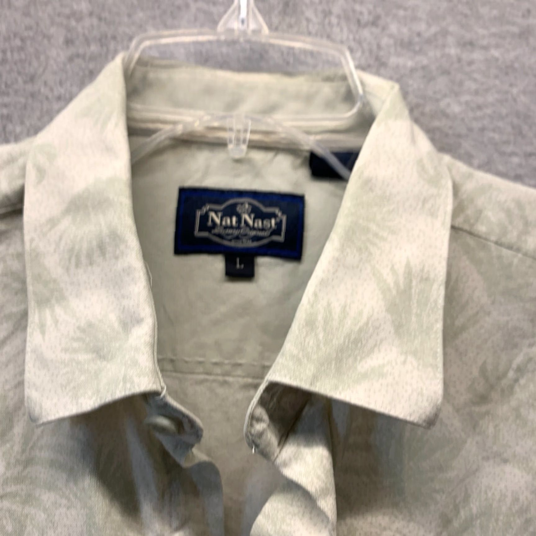 Nat Nast Nat Nast Shirt Adult Large Green White Floral Mens Silk Cotton 90s Hawaiian Shirt Size US L / EU 52-54 / 3 - 7 Thumbnail