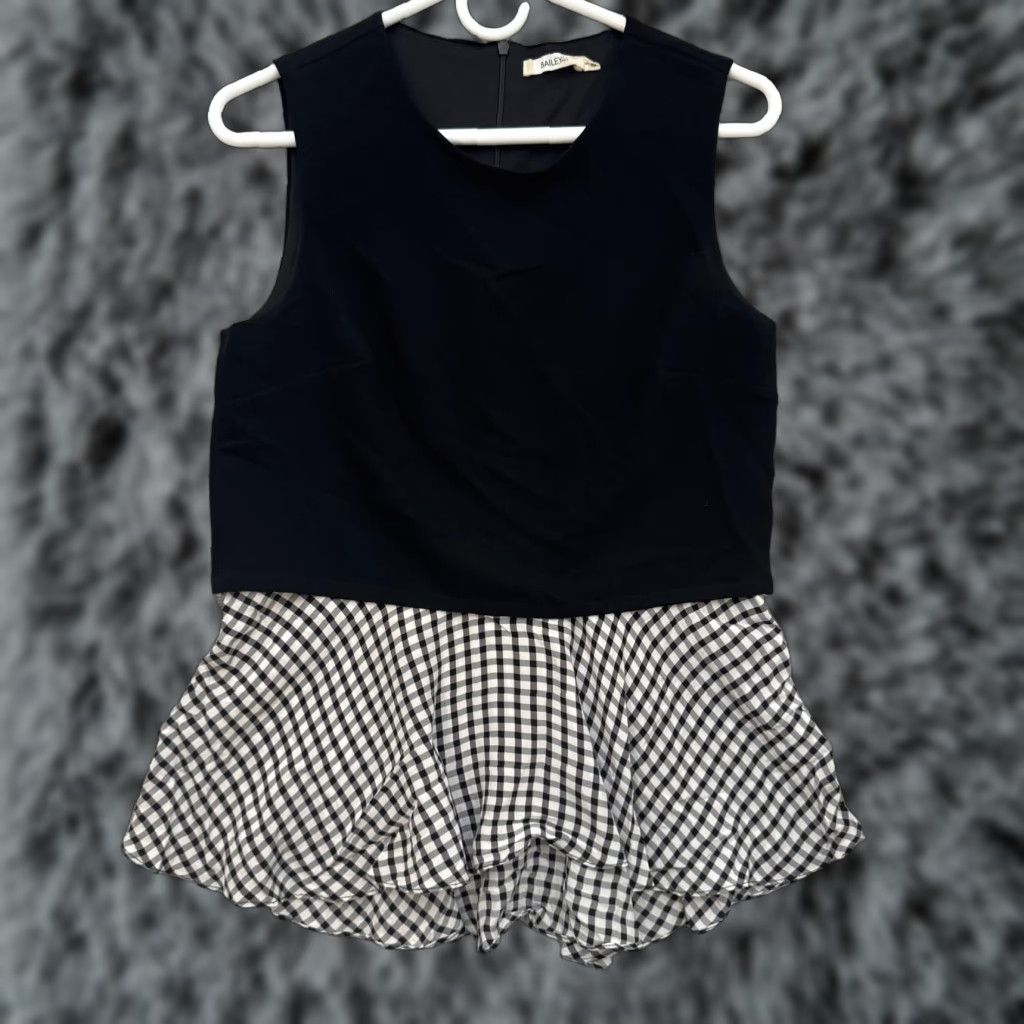 Bailey 44 Bailey 44 Dress Womens Small Black White Sleeveless Gingham Flare Ruffle Skirt S Size 28" / US 6 / IT 42 - 1 Thumbnail