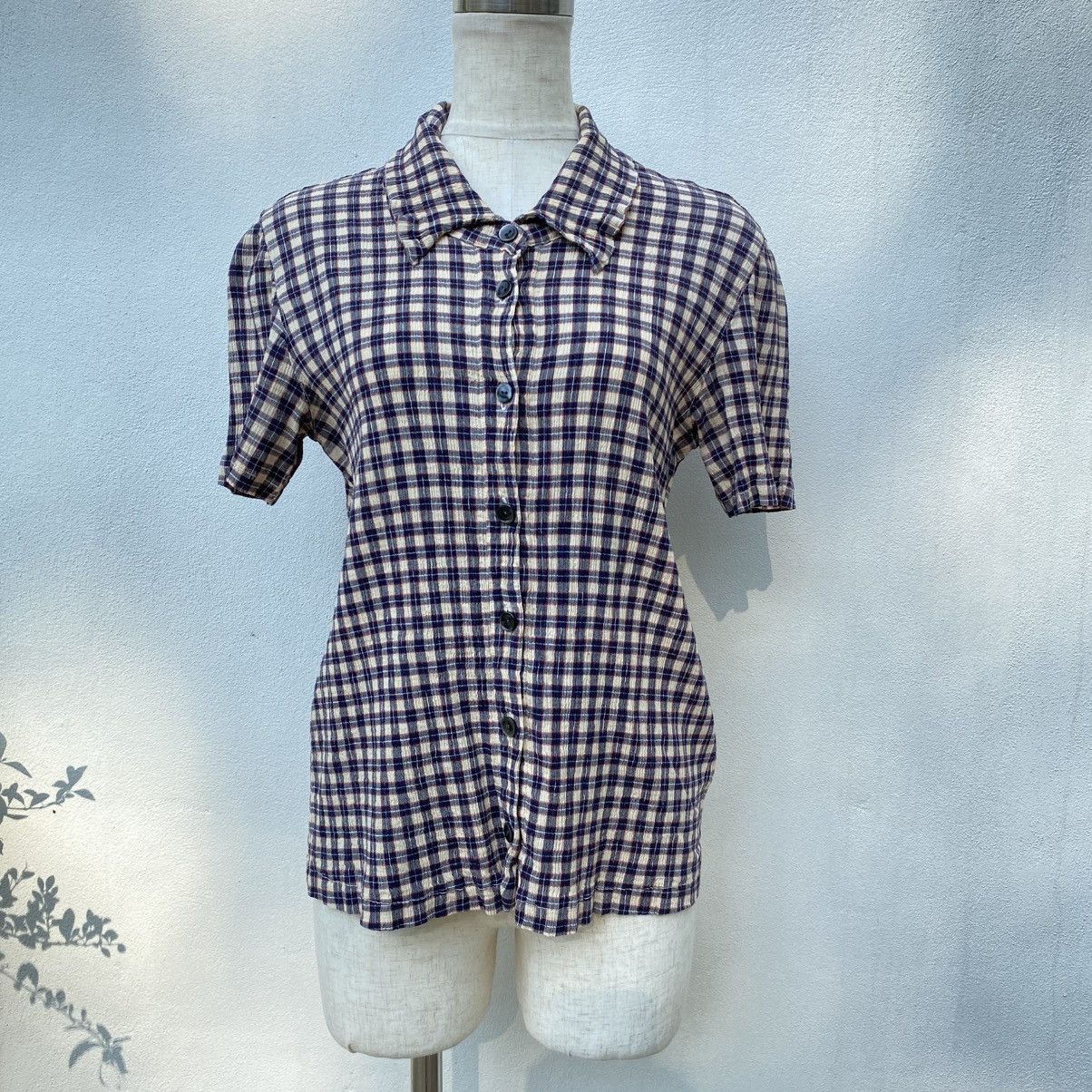 Tsumori Chisato Tsumori Chisato Vintage Plaid Button-Up Pleated Shirt Size M / US 6-8 / IT 42-44 - 10 Thumbnail