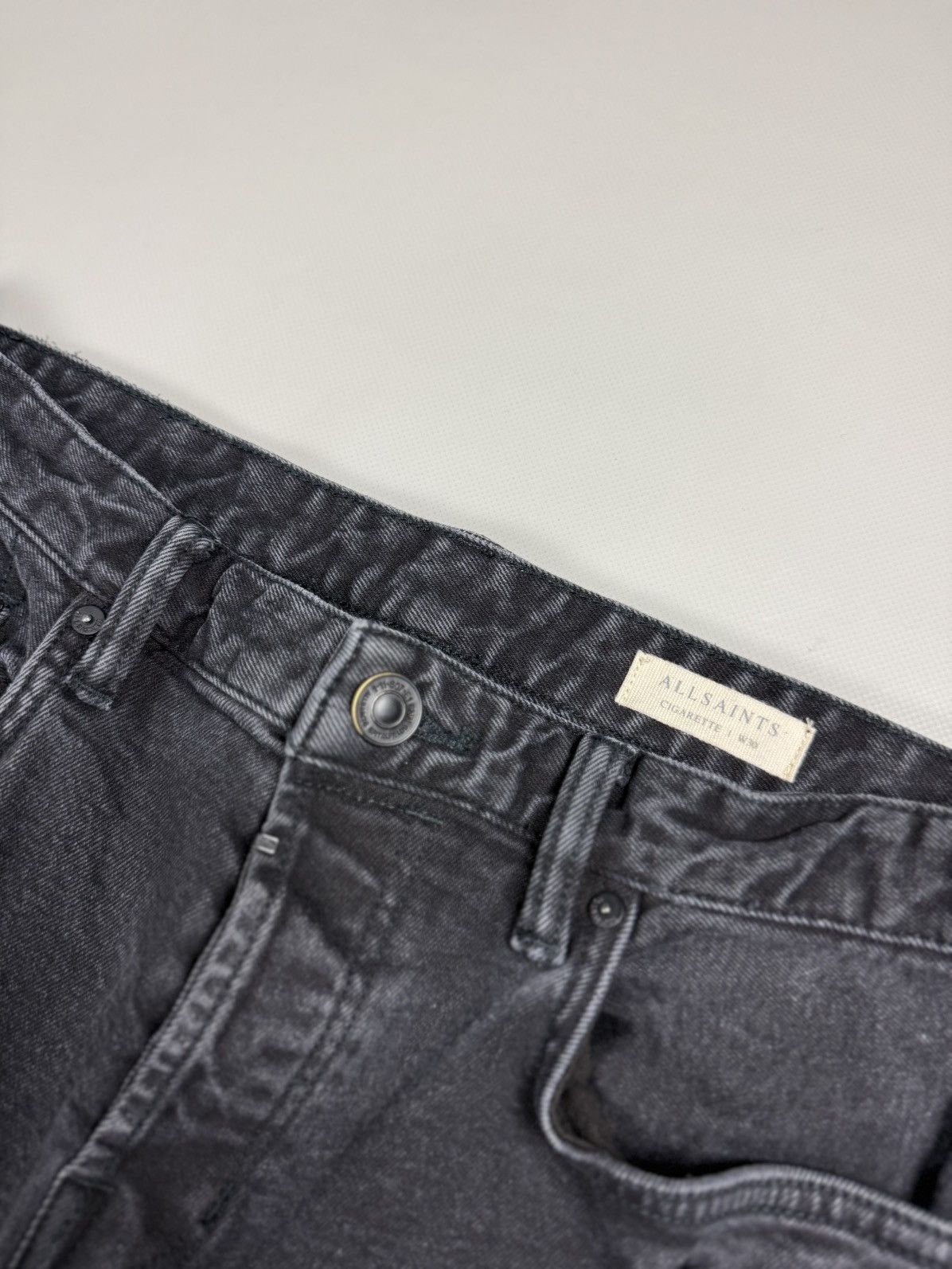 Allsaints × Japanese Brand Allsaints Cigarette Damaged Distressed Denim Skinny Jeans Size US 30 / EU 46 - 12 Thumbnail
