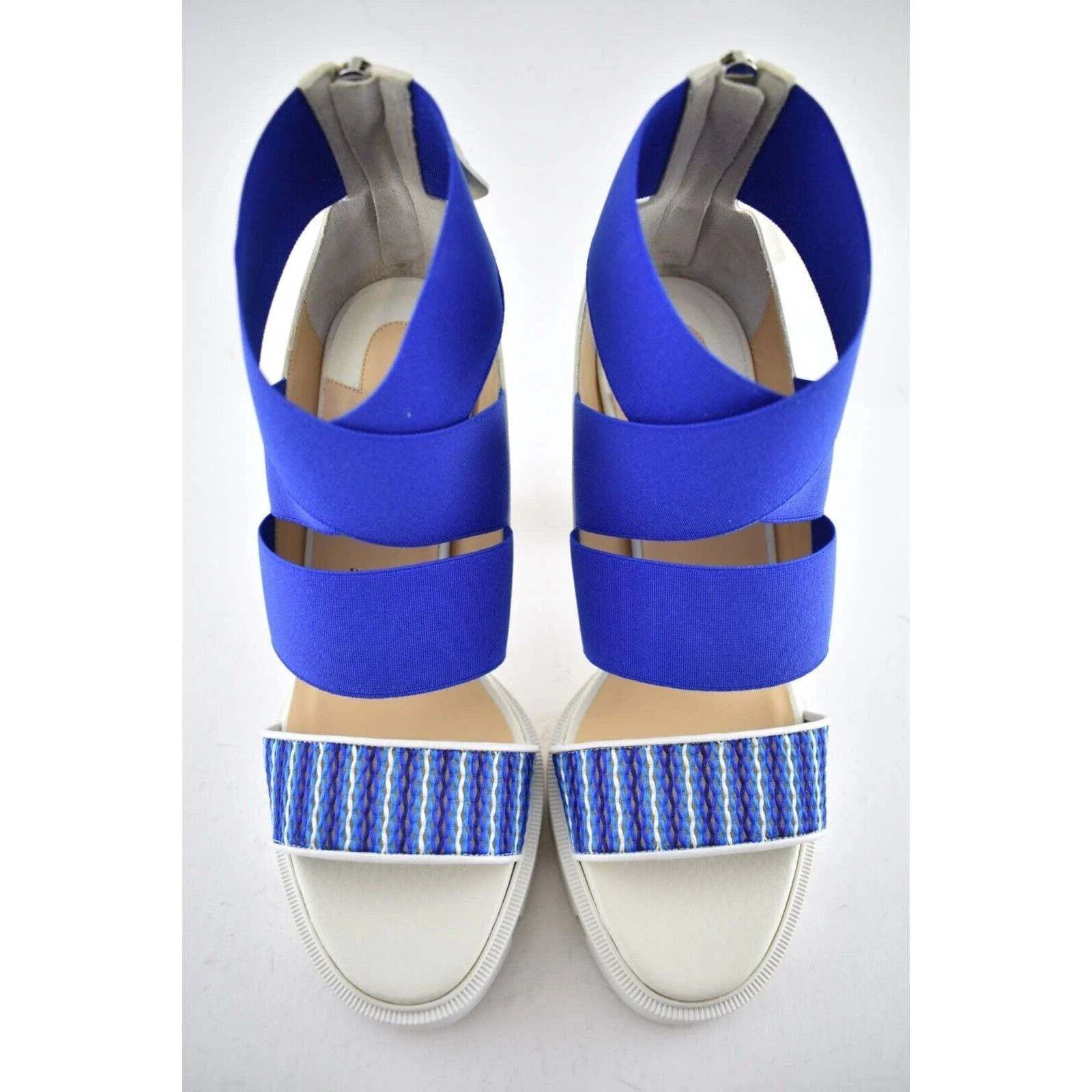Christian Louboutin Patrouiagoma 100 Blue Strap Sandal Block Heel Pump 40.5 Size US 10.5 / IT 40.5 - 7 Thumbnail