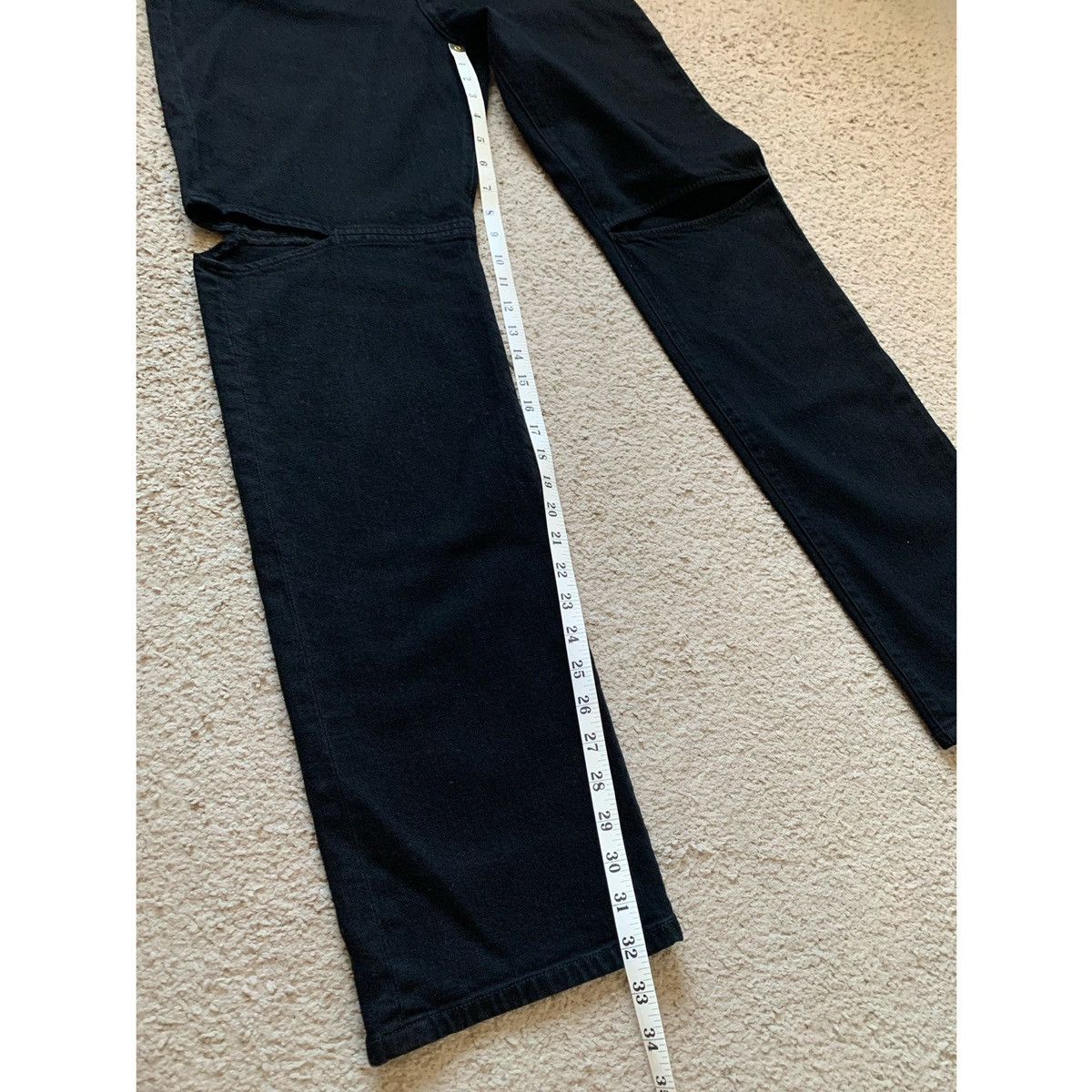 Helmut Lang HELMUT LANG BLACK CUT OUT STRAIGHT JEANS Size US 31 - 15 Thumbnail