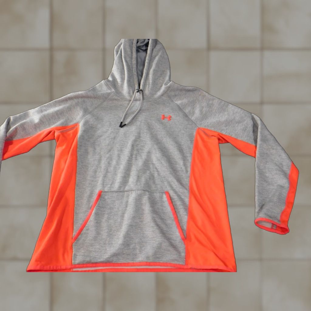 Under Armour Under Armour Hoodie Womens L Gray Pullover Logo Coldgear Stretch Activewear Regular Size L / US 10 / IT 46 - 1 Thumbnail