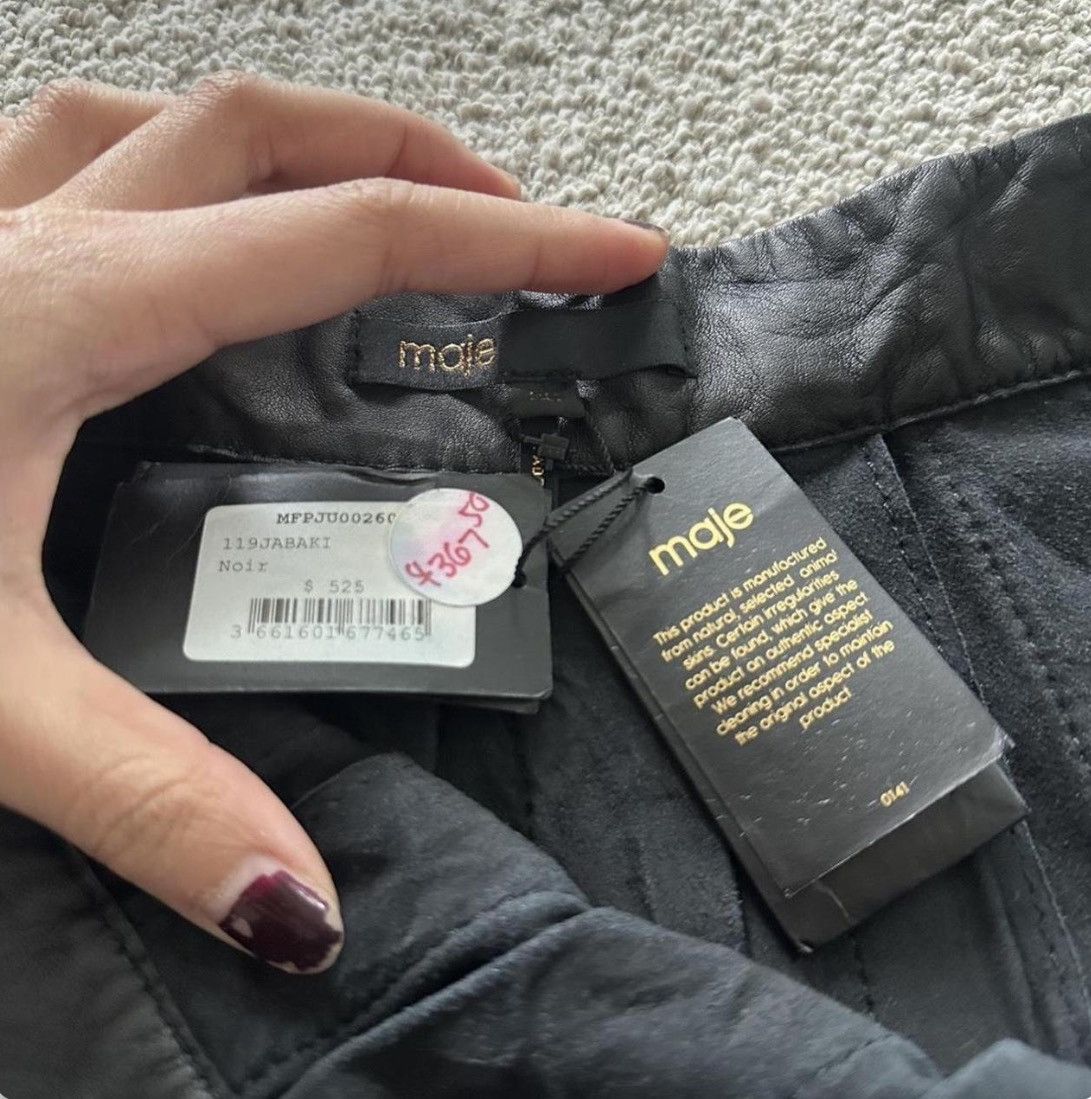 Maje Maje black pleated leather skirt Size 24" / US 00 / IT 34 - 3 Thumbnail