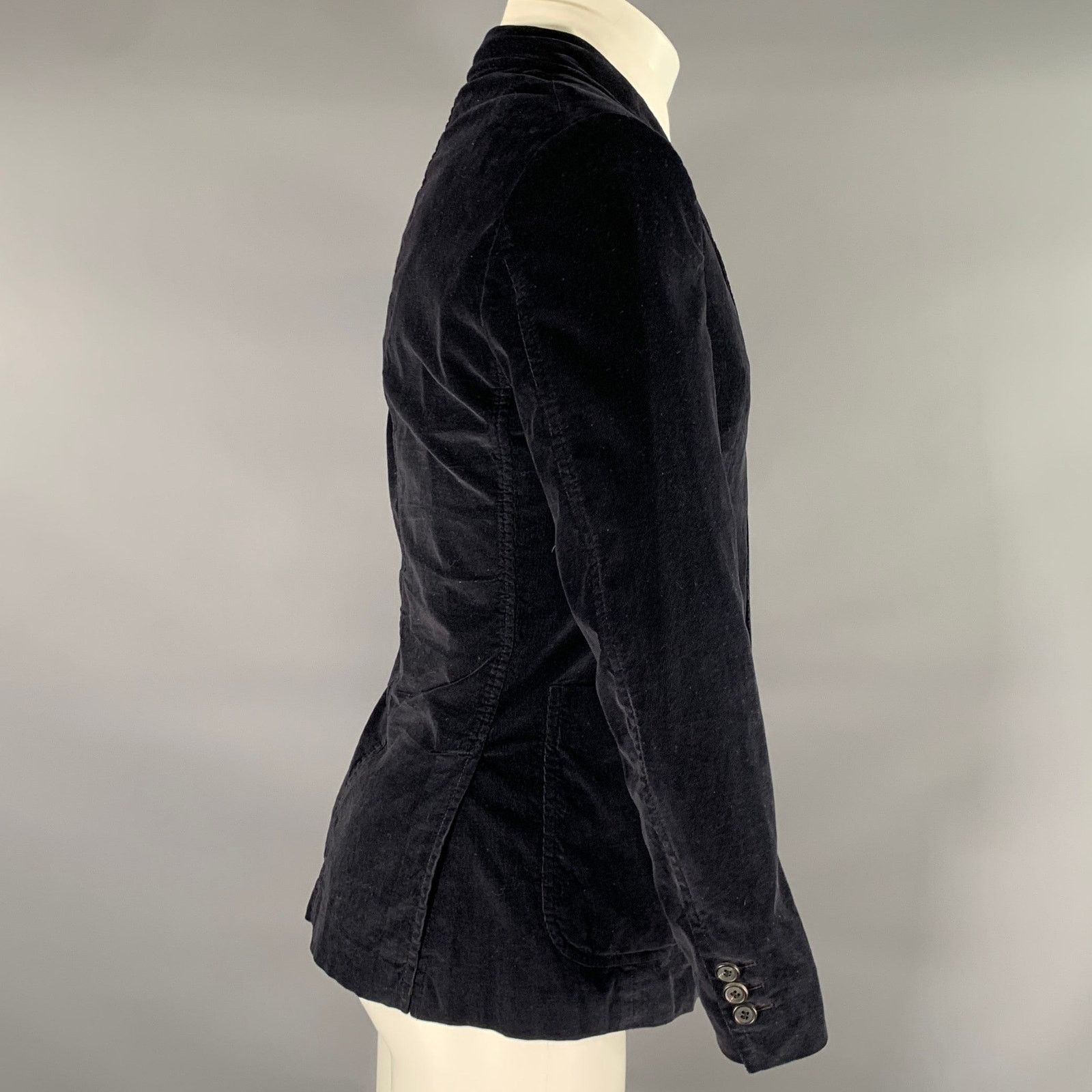 Prada PRADA Chest Size 38 Black Corduroy Sport Coat Size 38R - 3 Thumbnail
