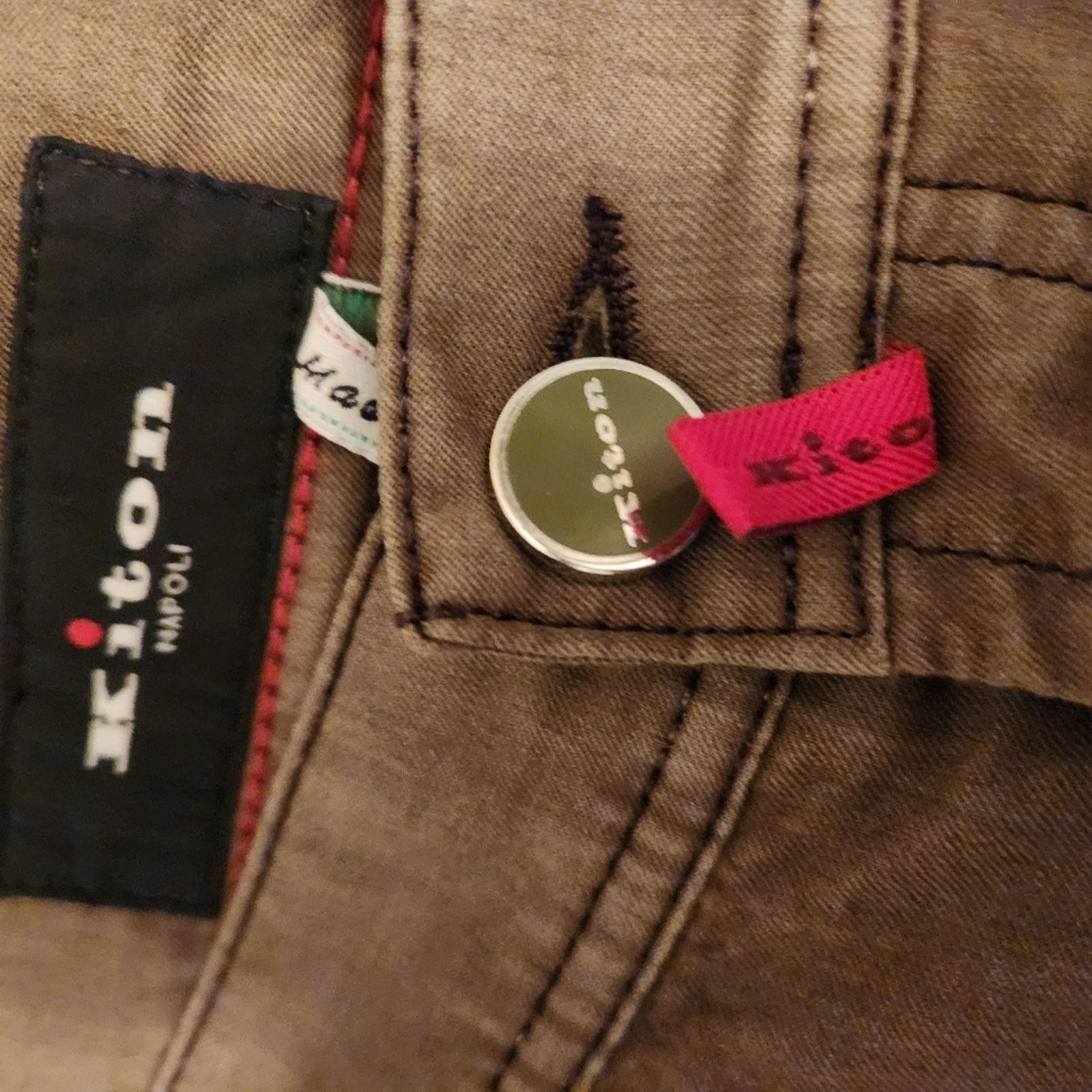 Kiton Kiton Brown Chinos Classic Olive Cotton Pants 42 Size US 26 / EU 42 - 7 Thumbnail