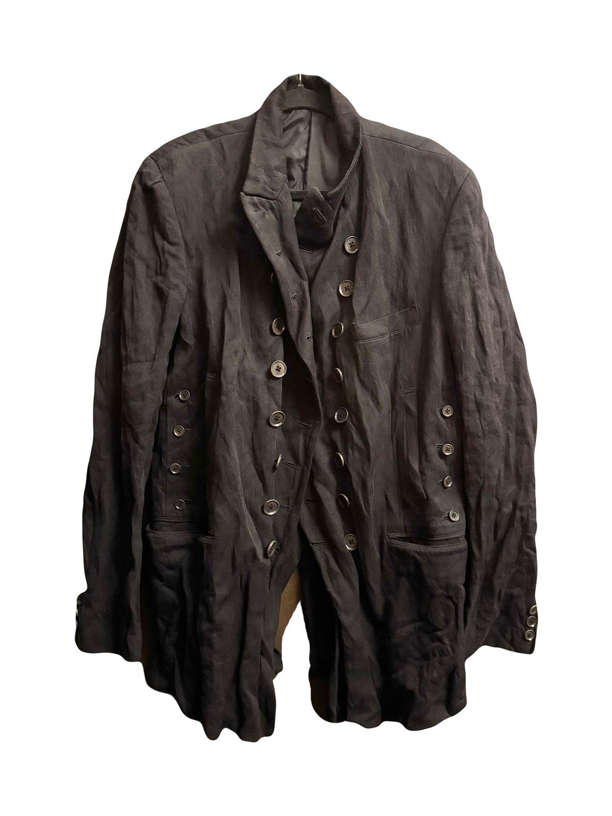 Yohji Yamamoto yohji yamamoto metal cotton navy textured jacket 3jp Size US M / EU 48-50 / 2 - 1 Thumbnail