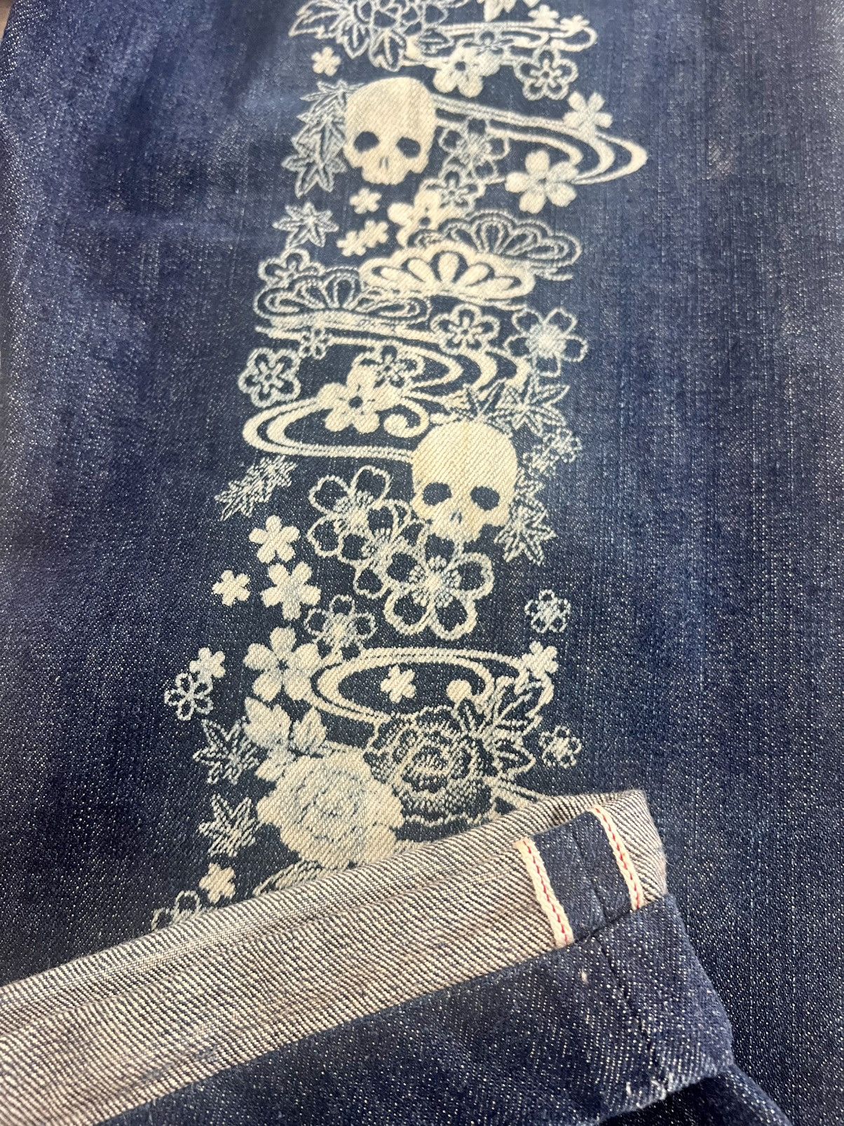 Japanese Brand VINTAGE SKULL JAPANESE TRADITIONAL SELVEDGE KODAMA JEANS Size US 34 / EU 50 - 12 Thumbnail