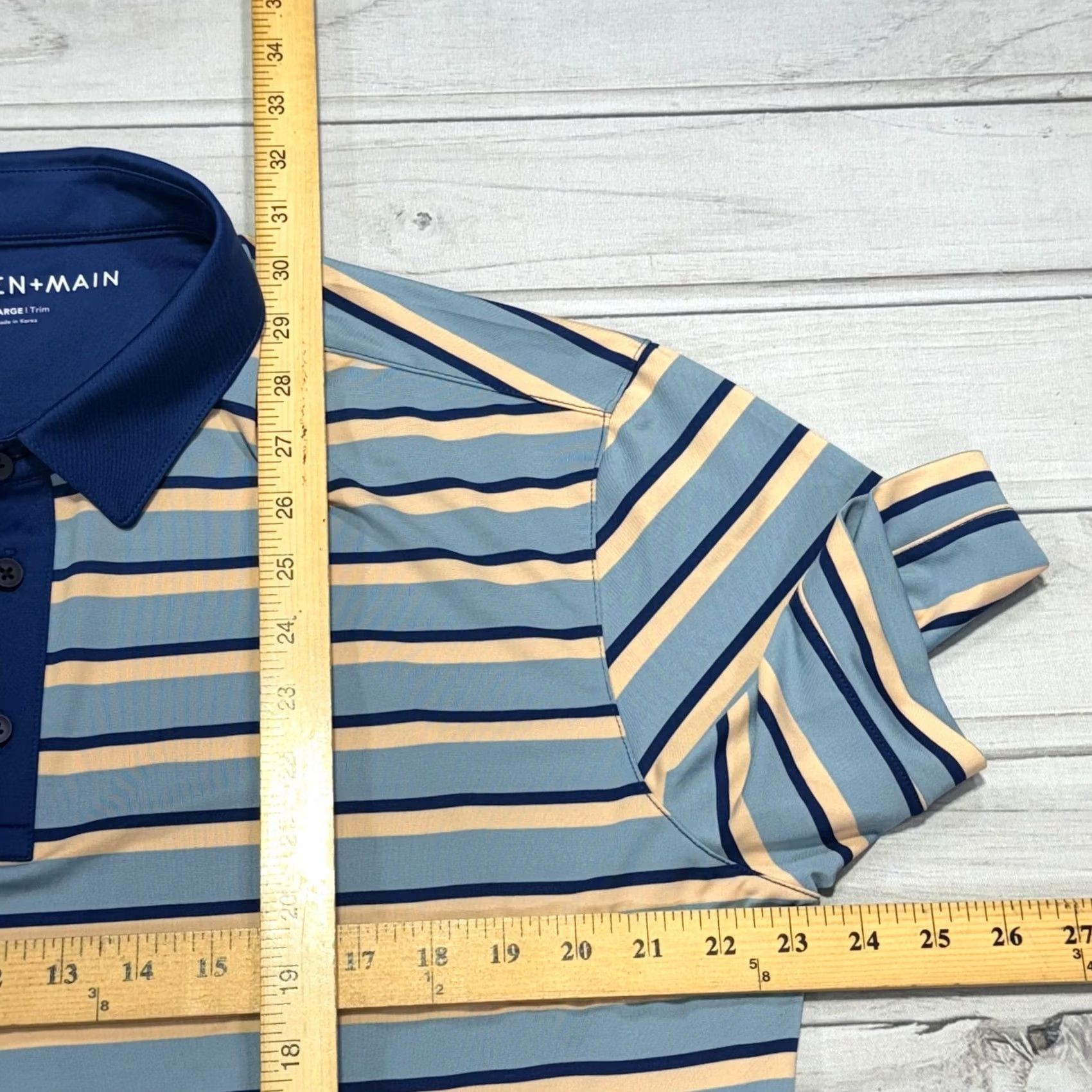 Mizzen+Main Mizzen+Main Polo Shirt Mens XL Blue Striped Versa Golf Performance NWT Size US XL / EU 56 / 4 - 7 Thumbnail