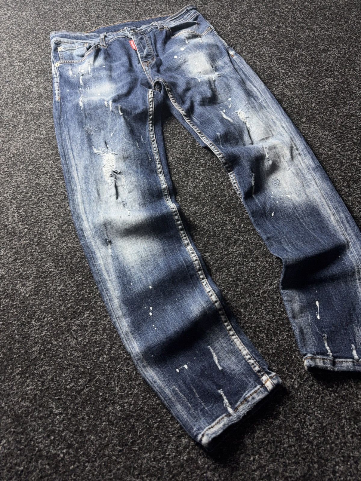 Dsquared2 Luxury Dsquared2 Bros Western Distressed Paint Skinny Jeans Size US 30 / EU 46 - 2 Thumbnail