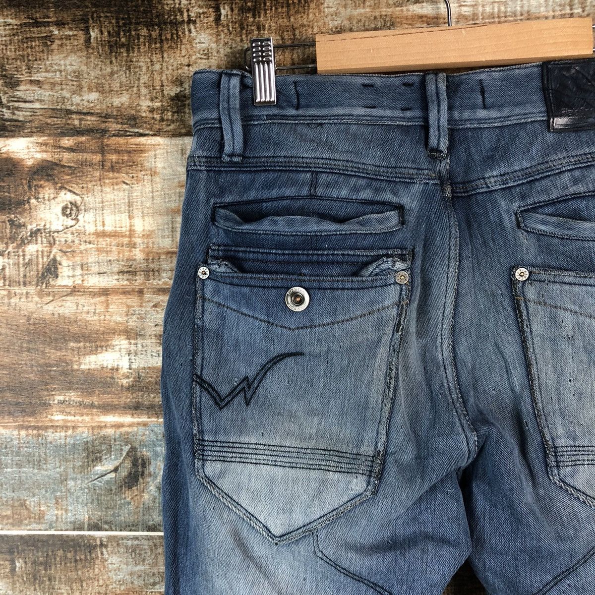 Japanese Brand Field Core Blue ripped Distressed Denim cargo Pants #A2126 Size US 29 - 20 Thumbnail