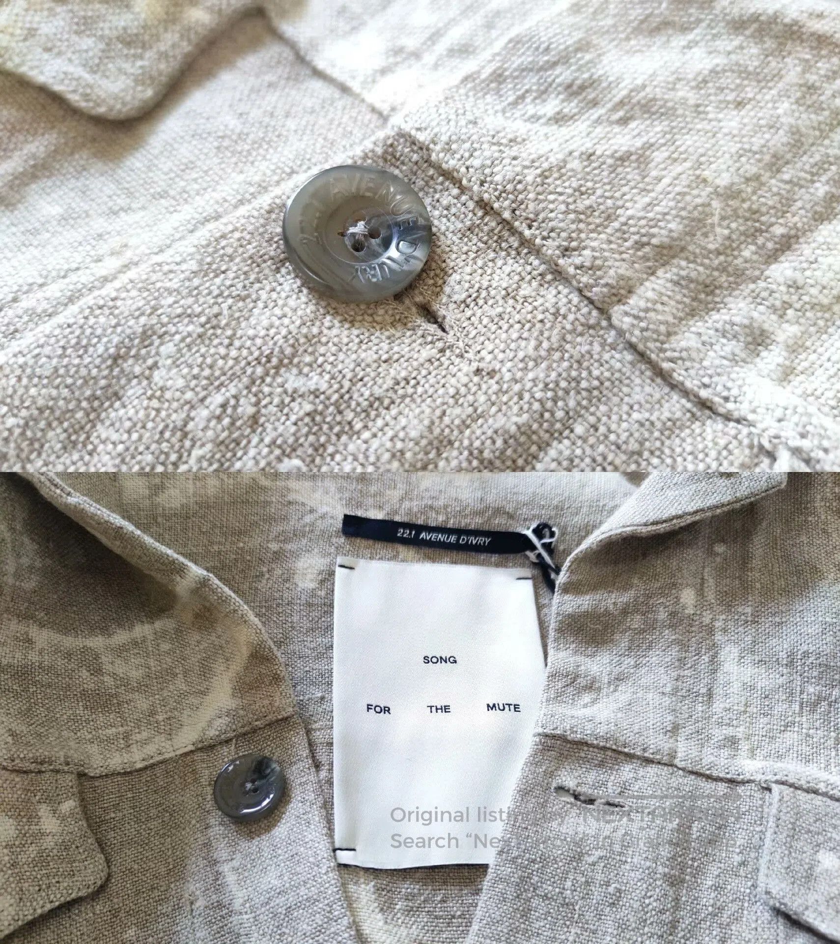 Song For The Mute Artisan Linen Painted Coat for Men. Size US M / EU 48-50 / 2 - 8 Thumbnail