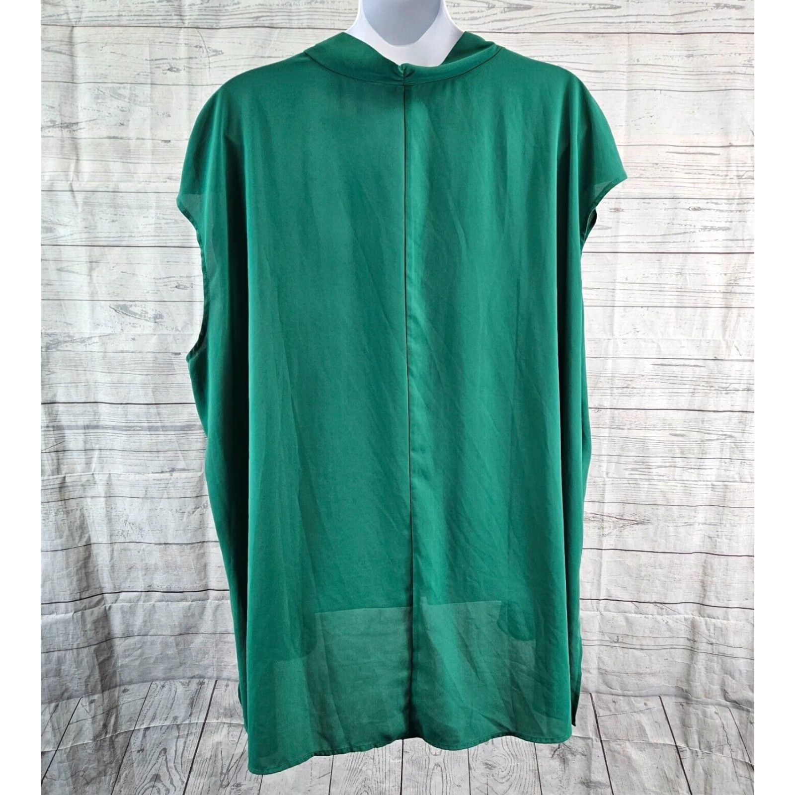 Vintage Eloquii Womens Blouse Top Solid Green Sleeveless V-Neck Pullover Size 28 Plus Womens Size 4XL / US 24-26 - 4 Thumbnail