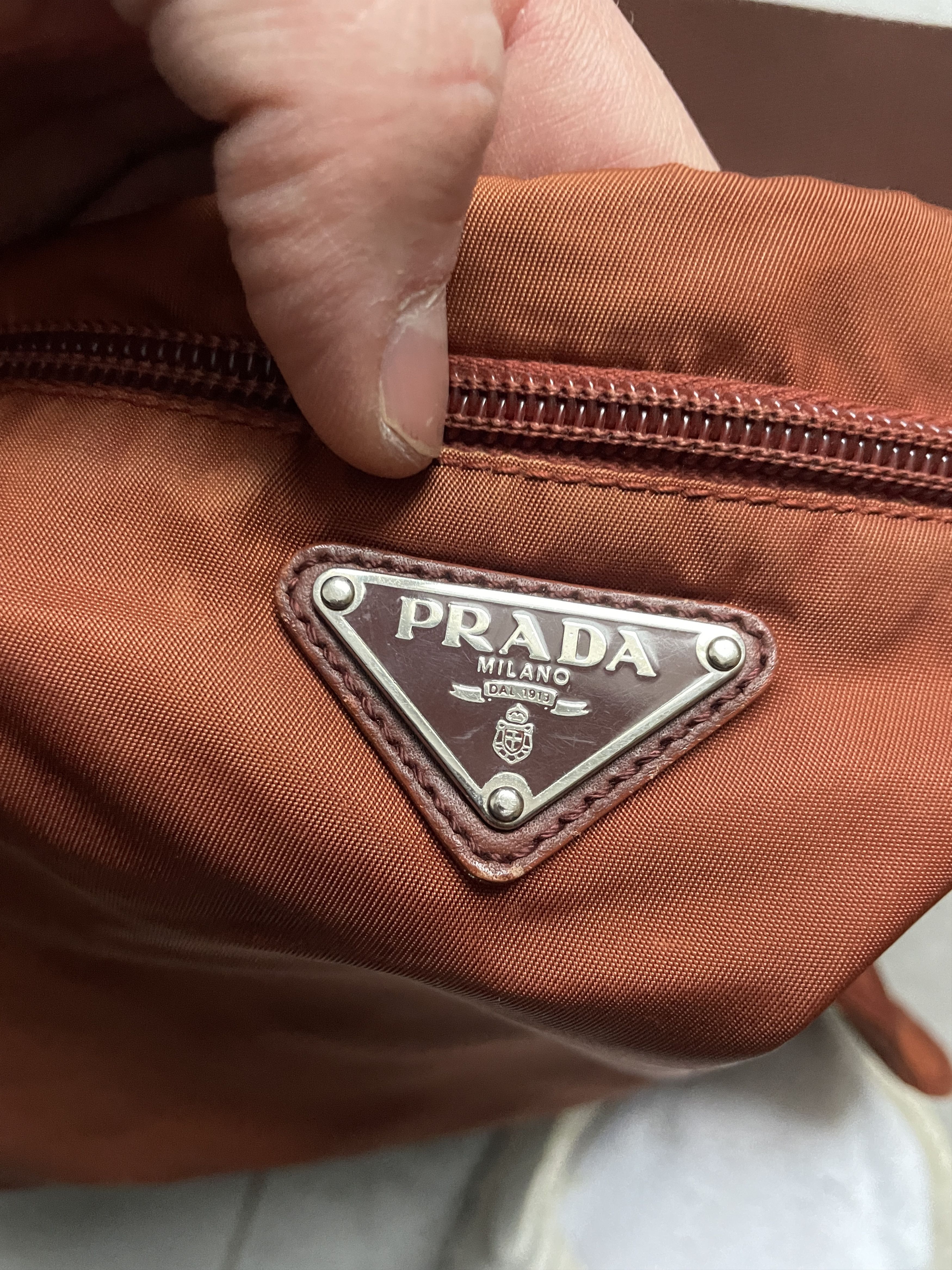 Prada Y2K PRADA BRICK ORANGE BROWN NYLON SHOULDER BAG Size ONE SIZE - 10 Thumbnail
