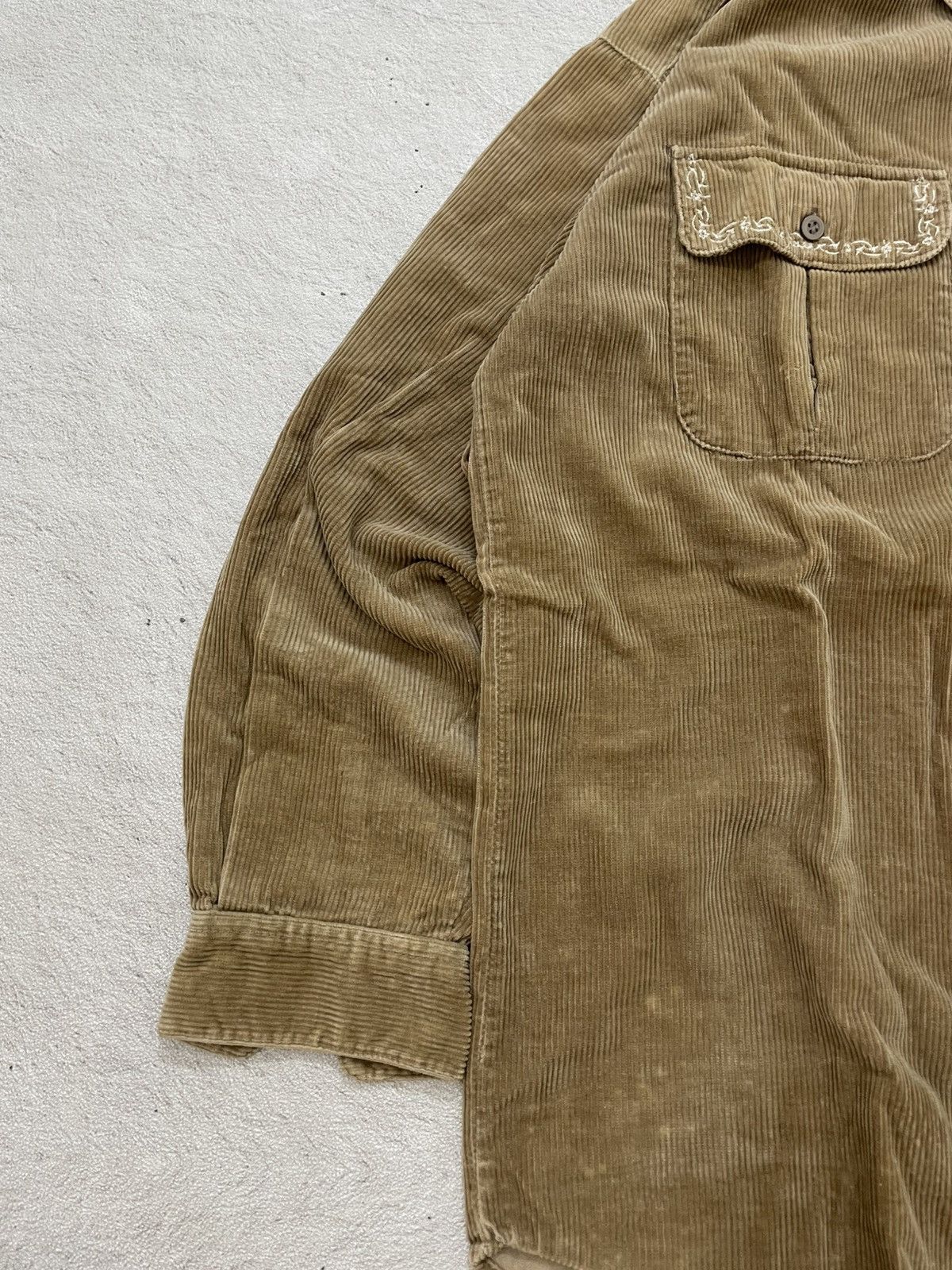 Japanese Brand 2000s Japanese Corduroy Shirt Y2K Fuga Goa Embroidered LGB Size US XL / EU 56 / 4 - 4 Thumbnail