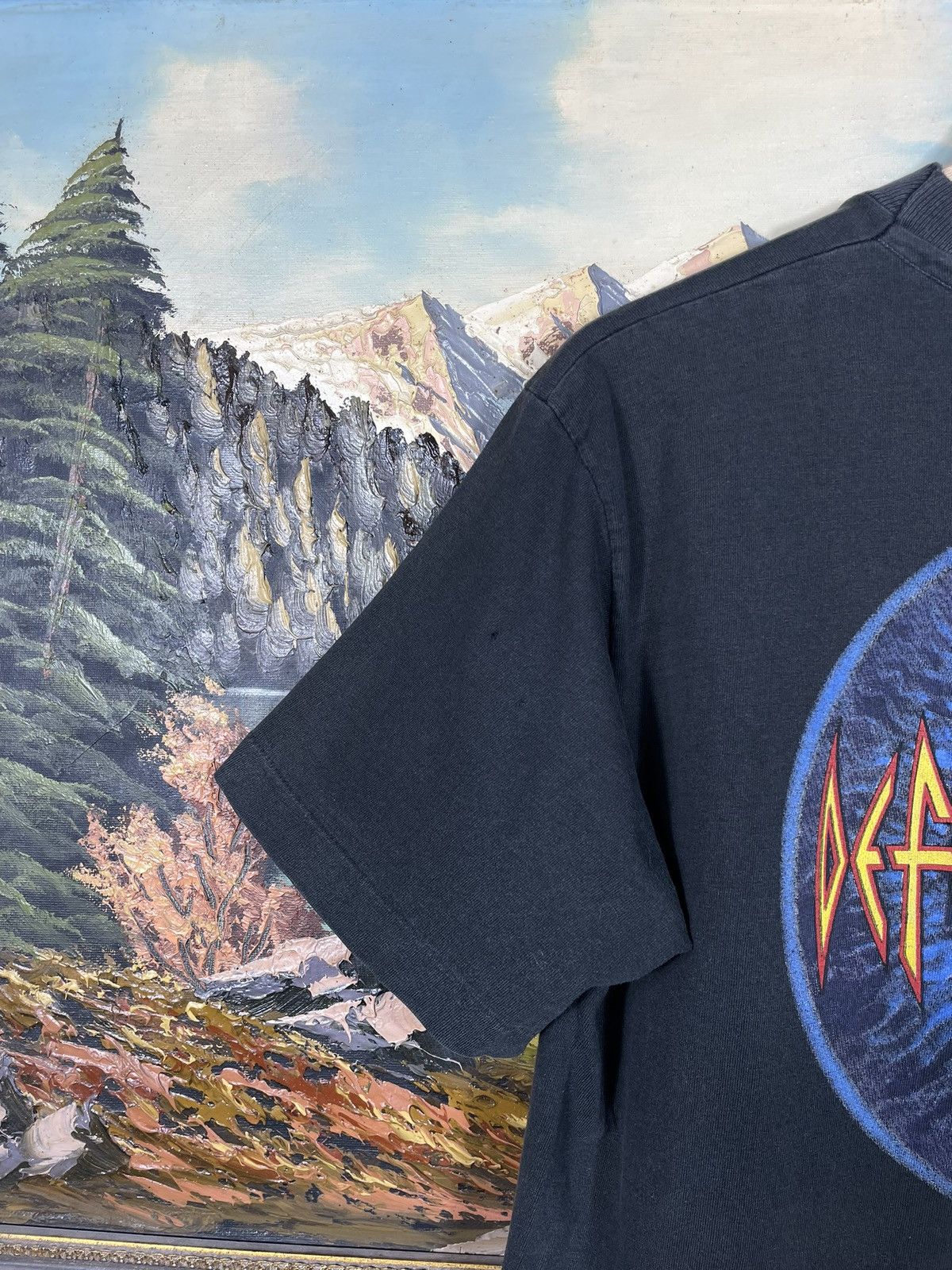 Band Tees Def Leppard Black Vintage 90s Tee Rock Metal Adrenalize Tour Size US M / EU 48-50 / 2 - 13 Thumbnail