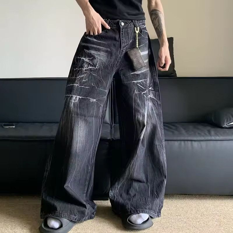 Vintage Men's retro punk tie-dye washed distressed scimitar jeans Size US 31 - 4 Thumbnail