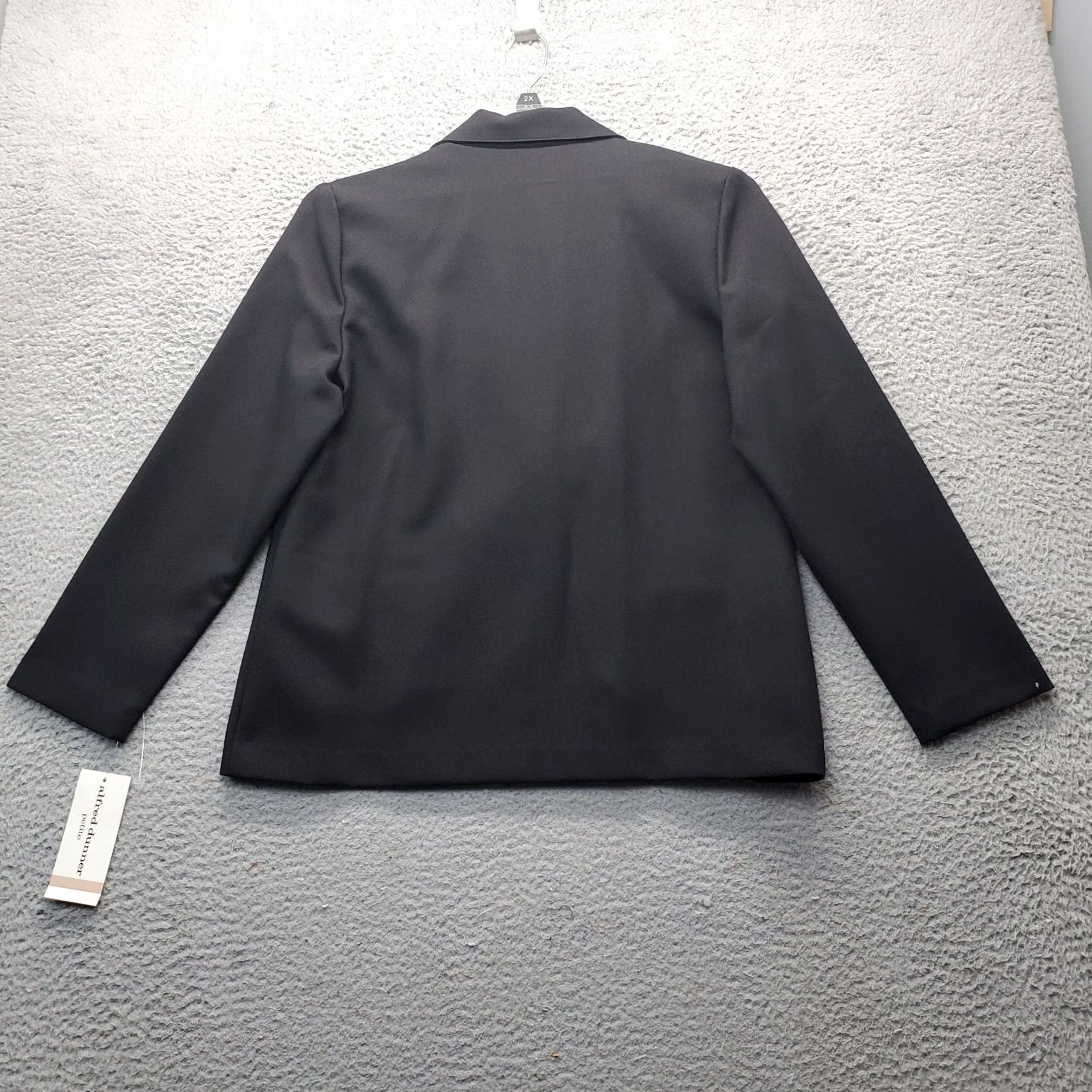 Vintage Alfred Dunner Blazer Womens Petite 12P Black Notch Lapel Single Breasted Blazer Size XL / US 12-14 / IT 48-50 - 2 Thumbnail
