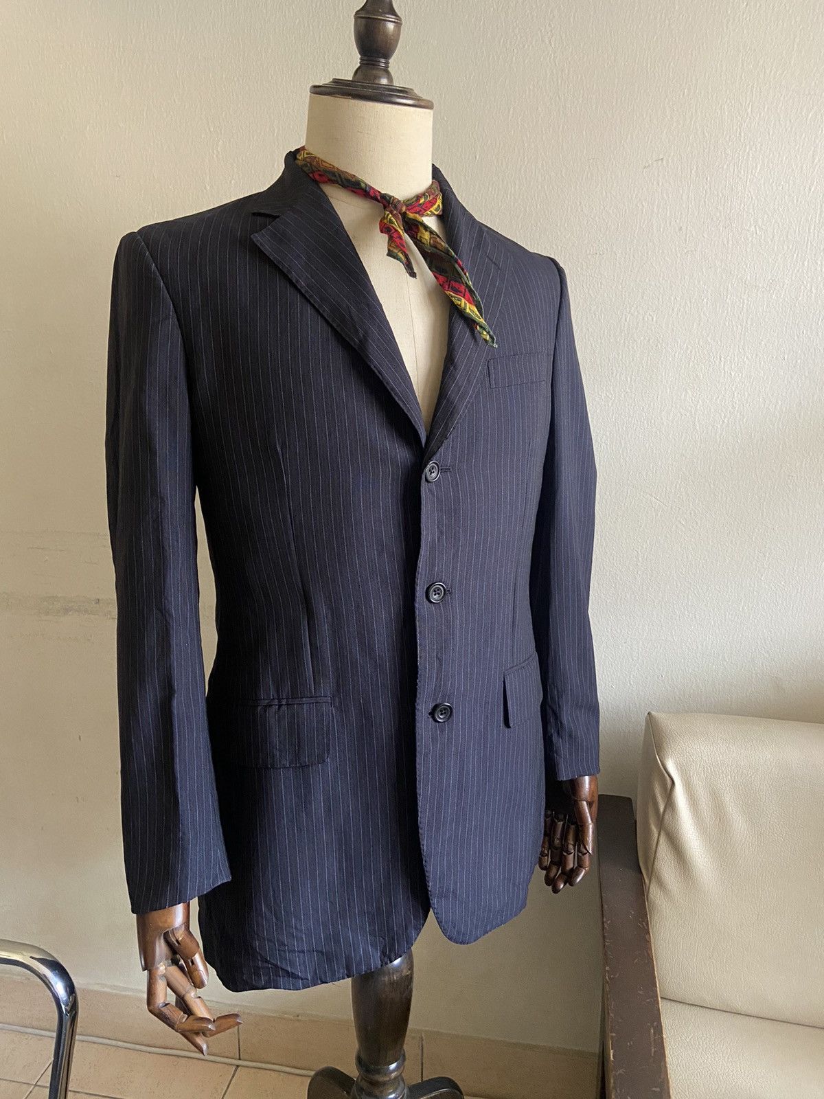 Burberry Vintage Burberry London Stripe 3 Button Blazer Jacket Size 40R - 2 Thumbnail