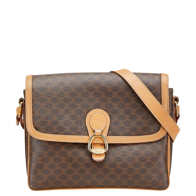 Celine Celine Macadam Pvc Shoulder Bag Canvas Crossbody Bag in Brown, Women's