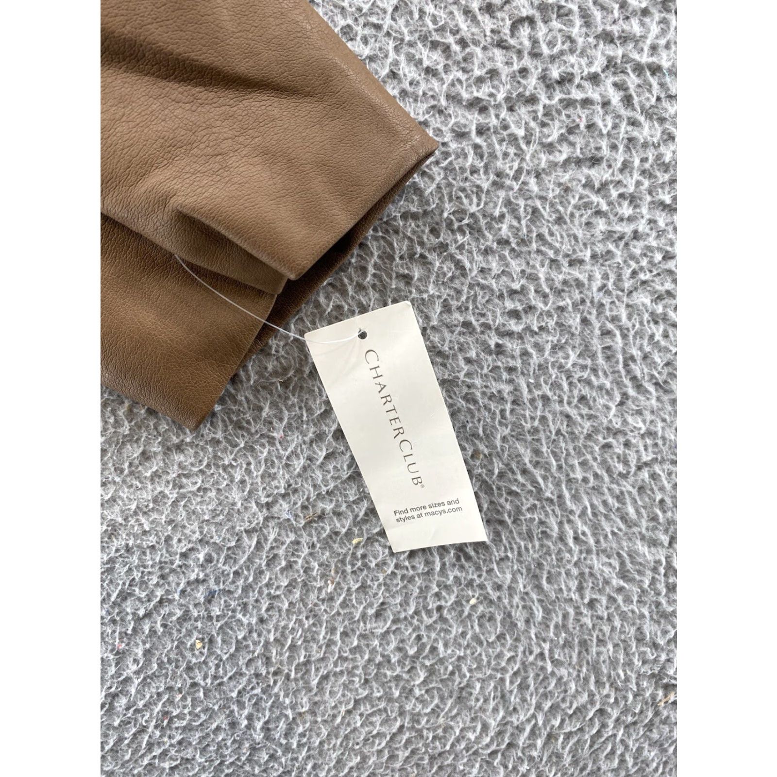 Charter Club Charter Club Women’s Brown Faux Leather Full Zip Core Jacket XL Adult Womens Size XL / US 12-14 / IT 48-50 - 3 Thumbnail