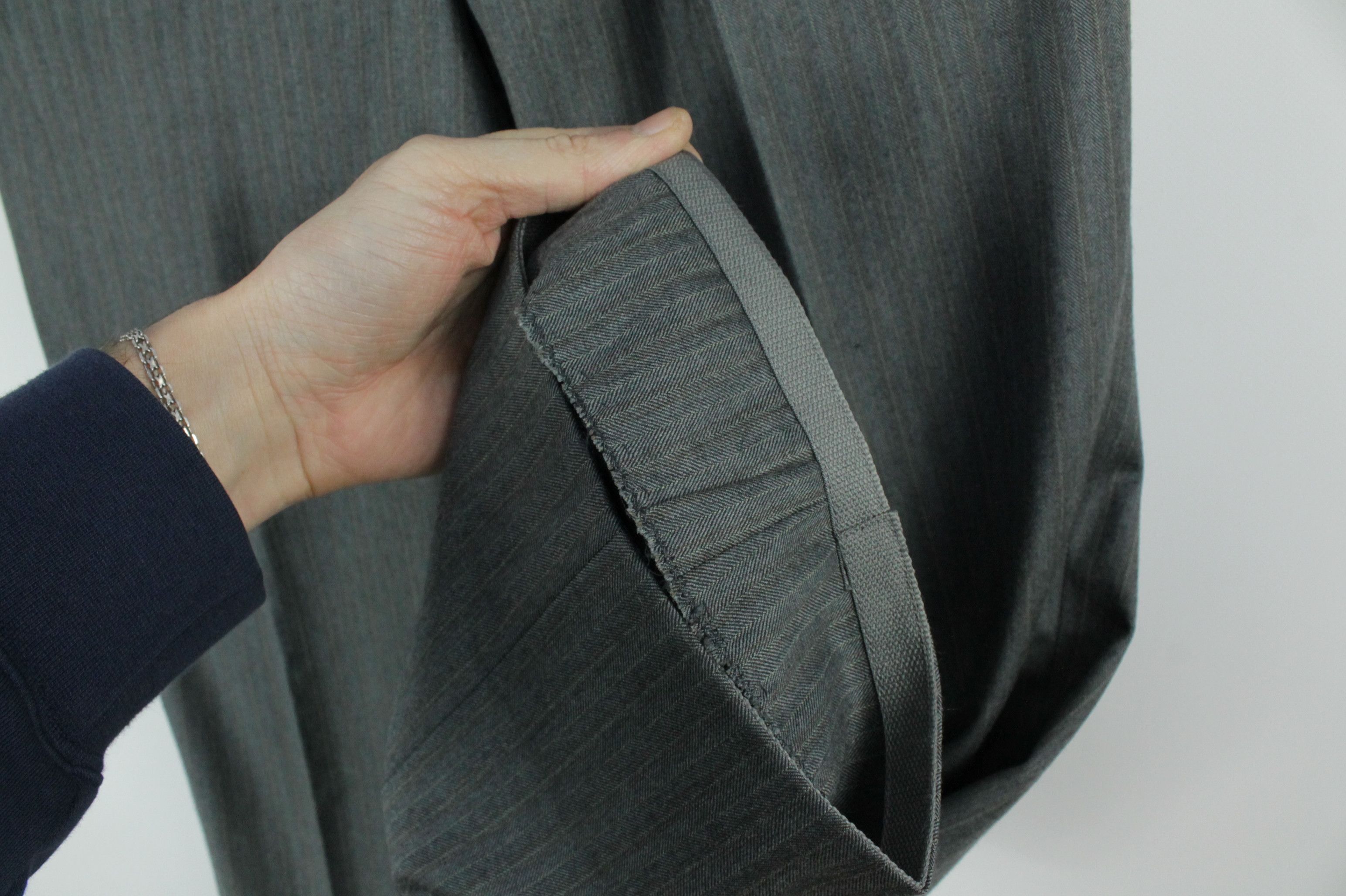 Versace Versace Micro Herringbone Gray Wool Formal Men's Suit Size 40R - 17 Thumbnail