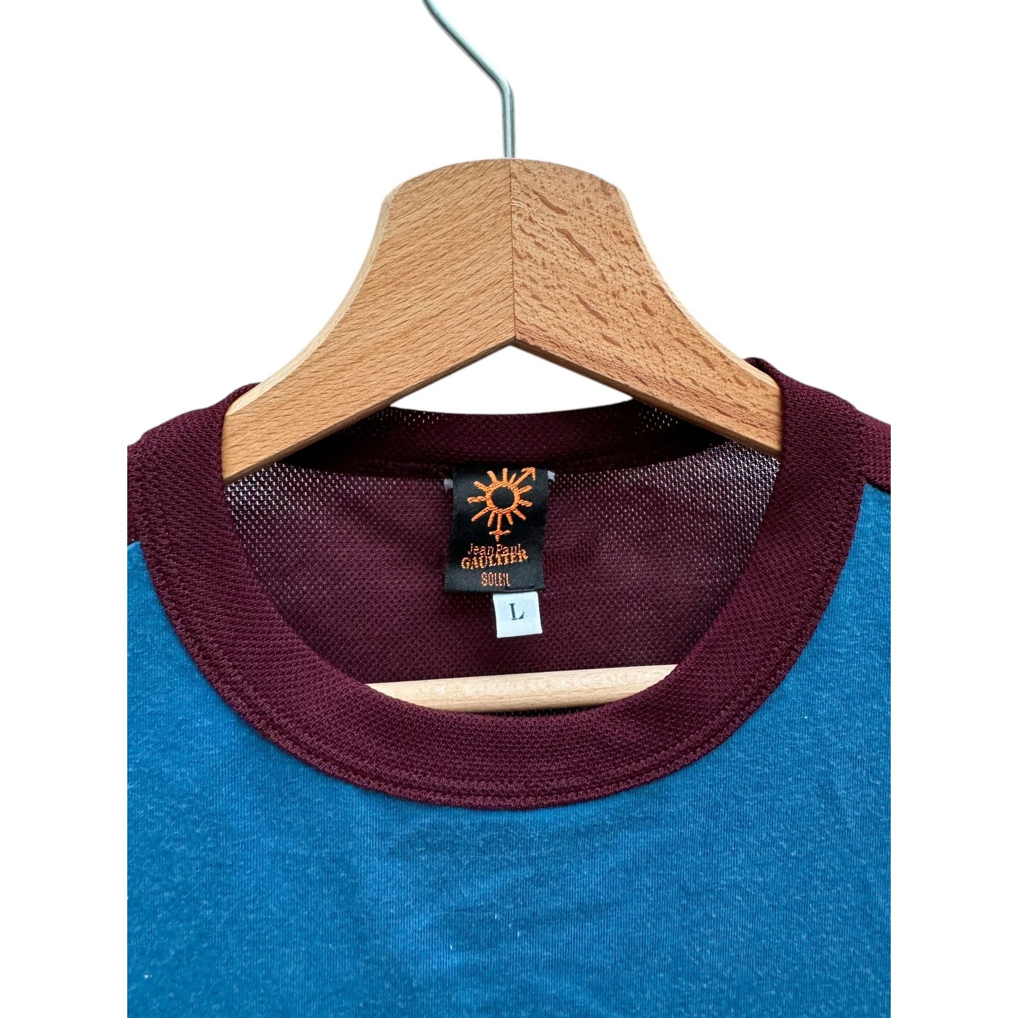 Jean Paul Gaultier Vintage Blue Burgundy Fusion T-shirt Size US M / EU 48-50 / 2 - 4 Thumbnail
