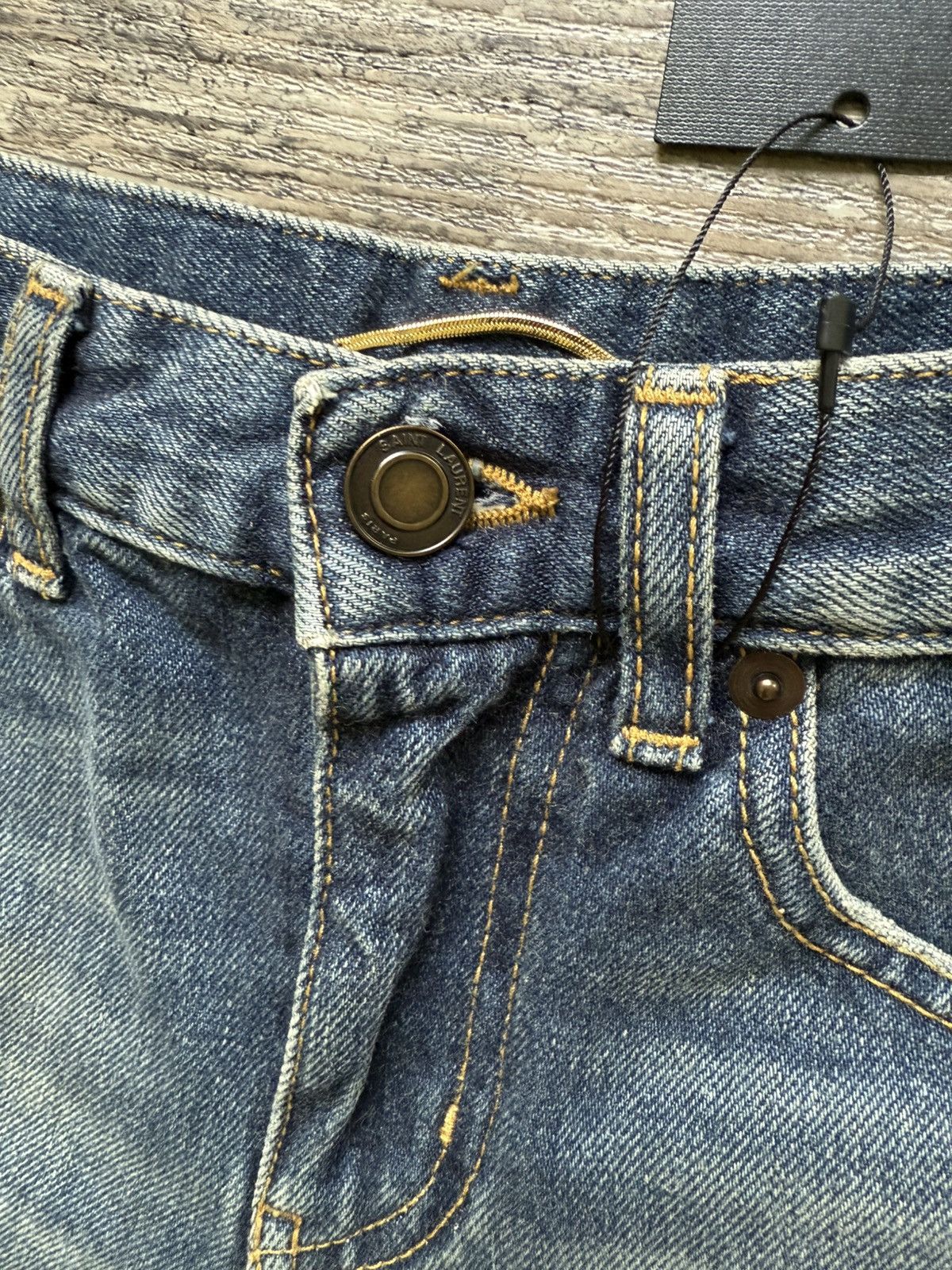 Saint Laurent Paris Saint Laurent Paris Leather Lace-Up Denim Short Size 26" / US 2 / IT 38 - 4 Thumbnail