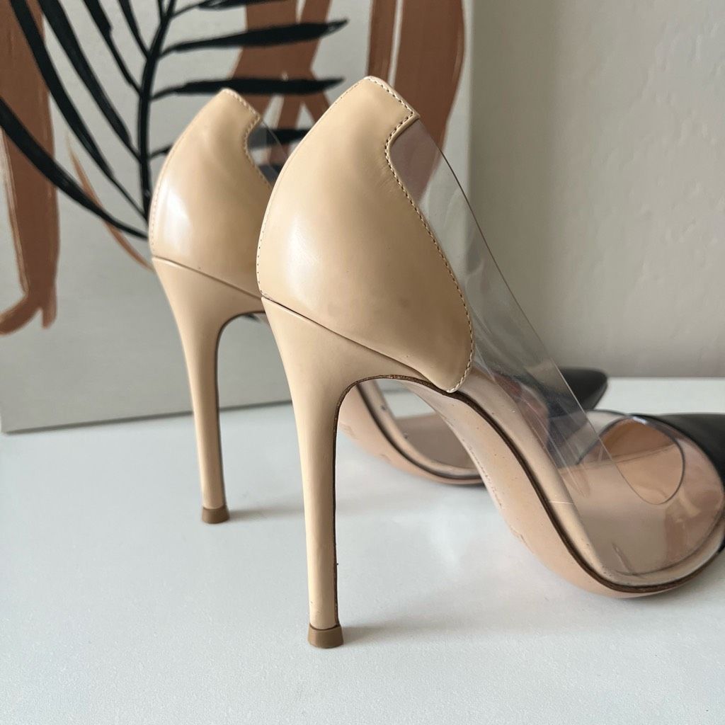 Gianvito Rossi Gianvito Rossi Plexi 105 Black Nude Leather Stiletto Heel PV Size US 6 / IT 36 - 4 Thumbnail