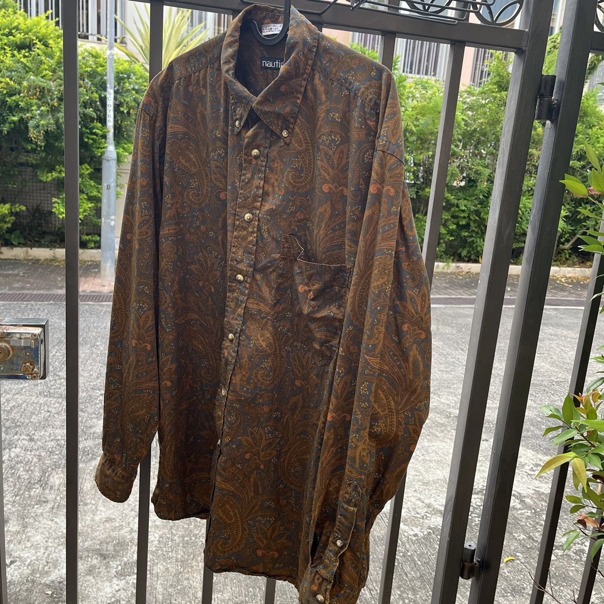 Nautica Nautica Paisley Button Down Shirt Size US L / EU 52-54 / 3 - 5 Thumbnail
