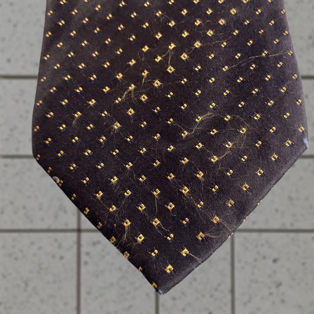 Canali VINTAGE Canali Designer Italy Luxury Silk Necktie Black Yellow Dot Read Mens Tie 57-60 Classic Silk Fade Old Money Size ONE SIZE - 1 Thumbnail