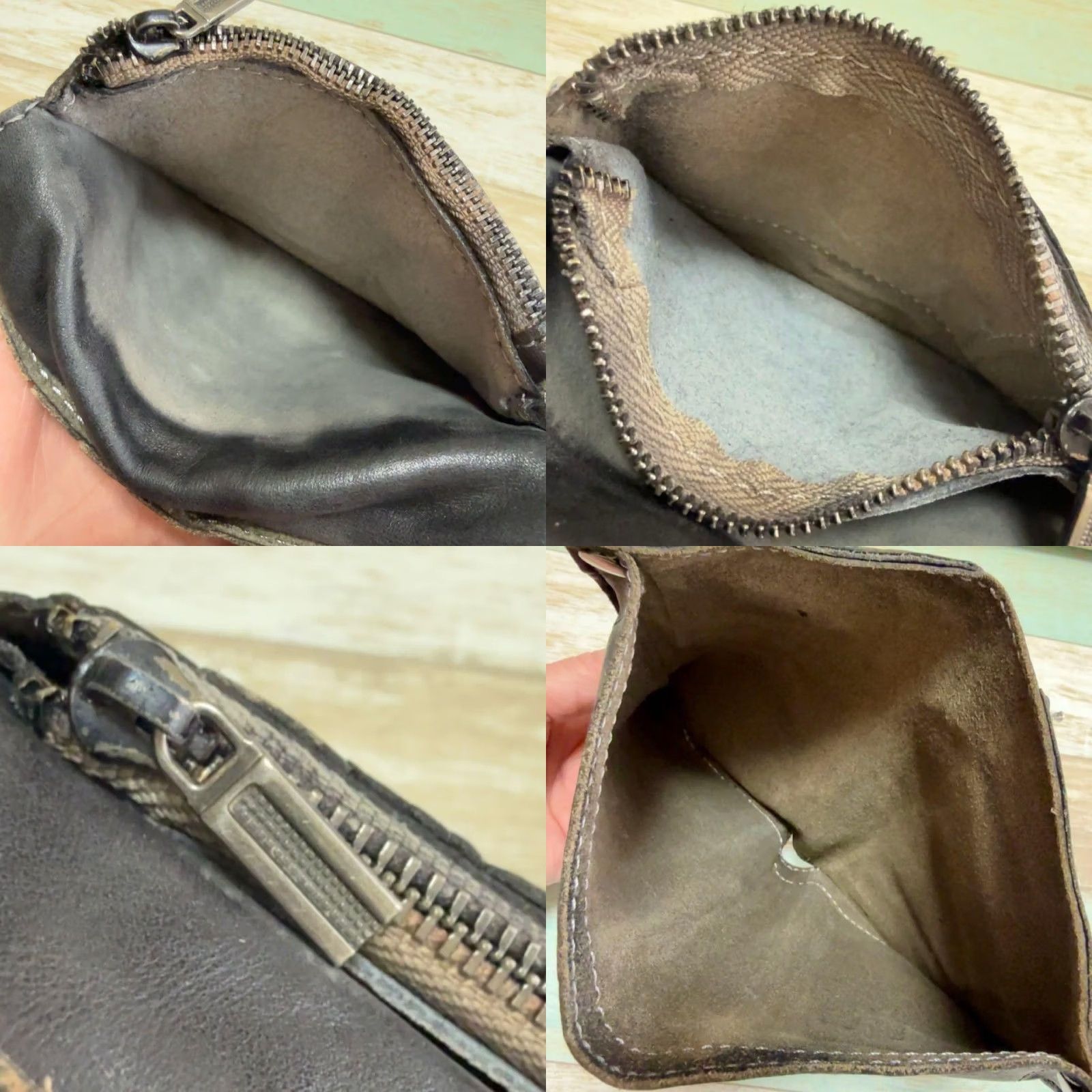 Ralph Lauren RRL RALPH LAUREN DISTRESSED LEATHER BIFOLD WALLET MEN Dark Brown Used Size ONE SIZE - 9 Thumbnail