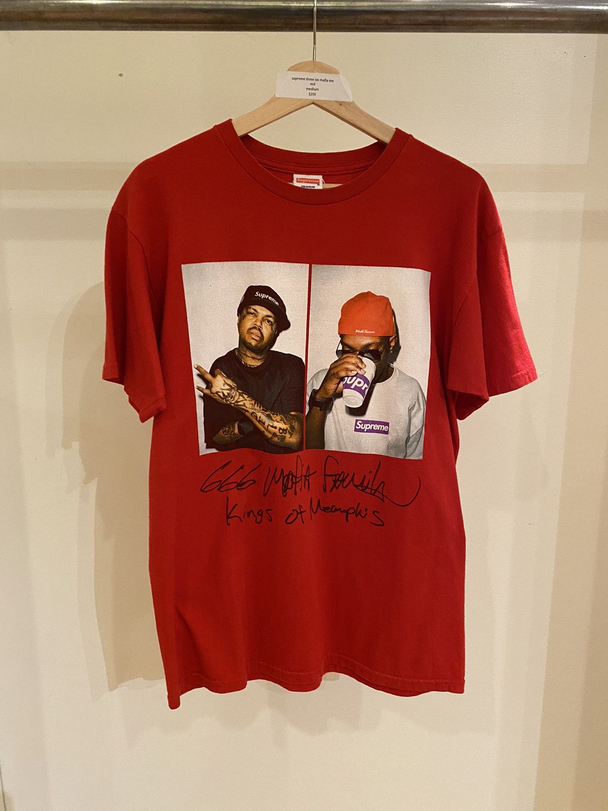 い*ん様 Supreme Three 6 Mafia Tee Red M 201 Supreme Supreme Three 6 Mafia Tee | Grailed